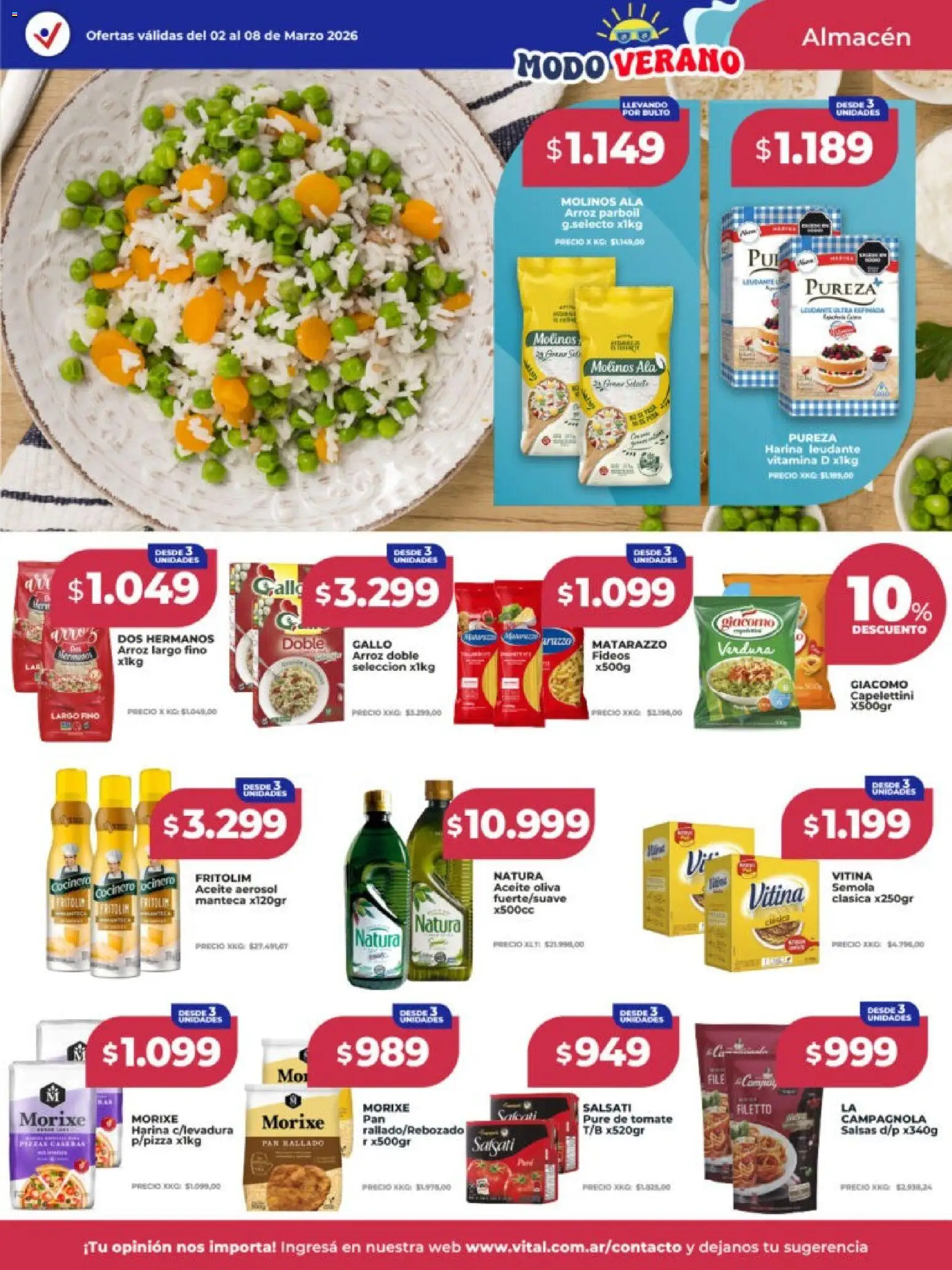 Vital - Ofertas -  Resistencia │ válido desde el 02.03.2026 | Página: 9 | Productos: Oliva, Tomate, Pure de Tomate, Arroz