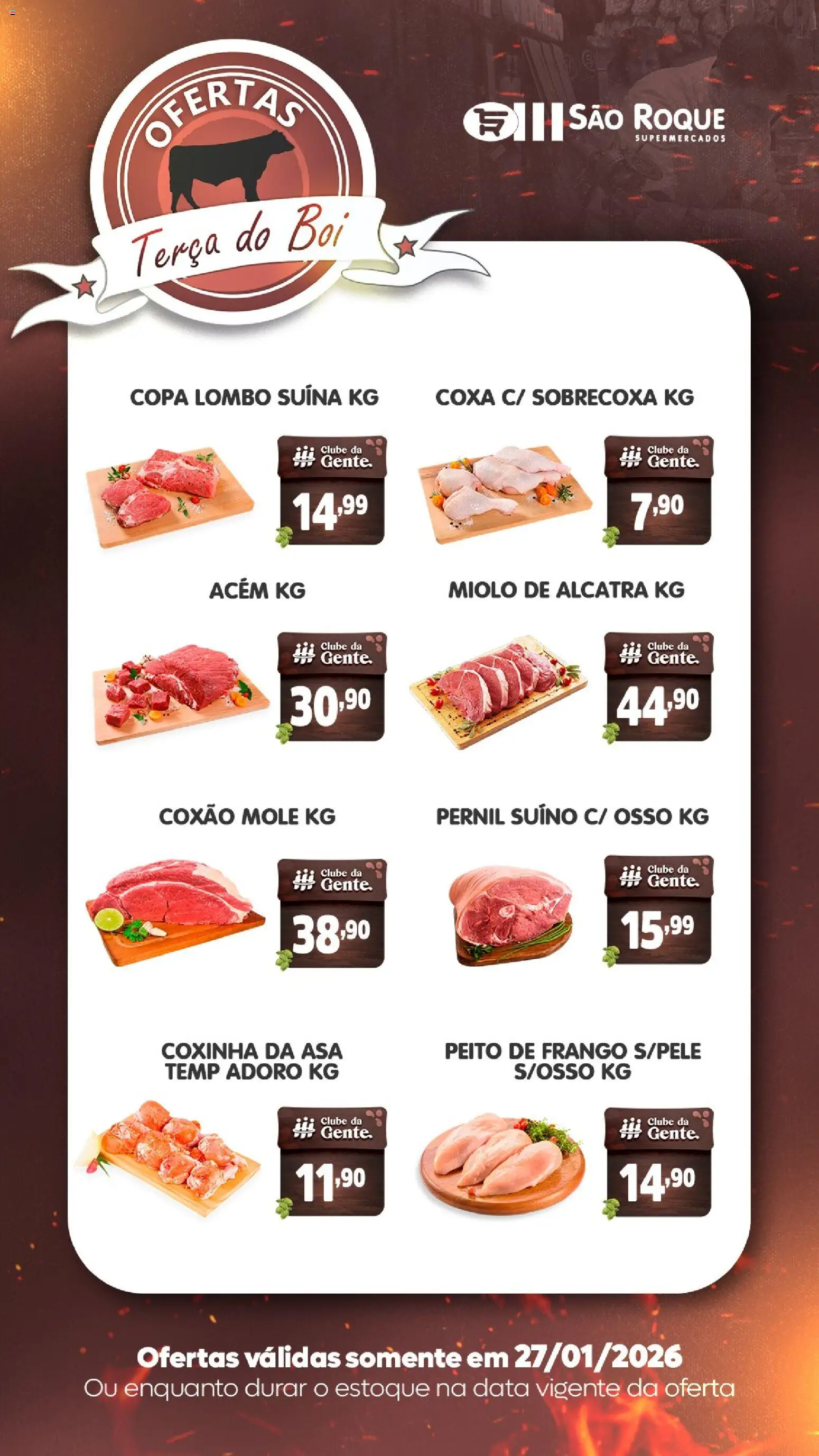 São Roque Supermercados Folheto - válido de 27.01.2026 | Página: 2 | Produtos: Acém, Alcatra, Lombo, Frango