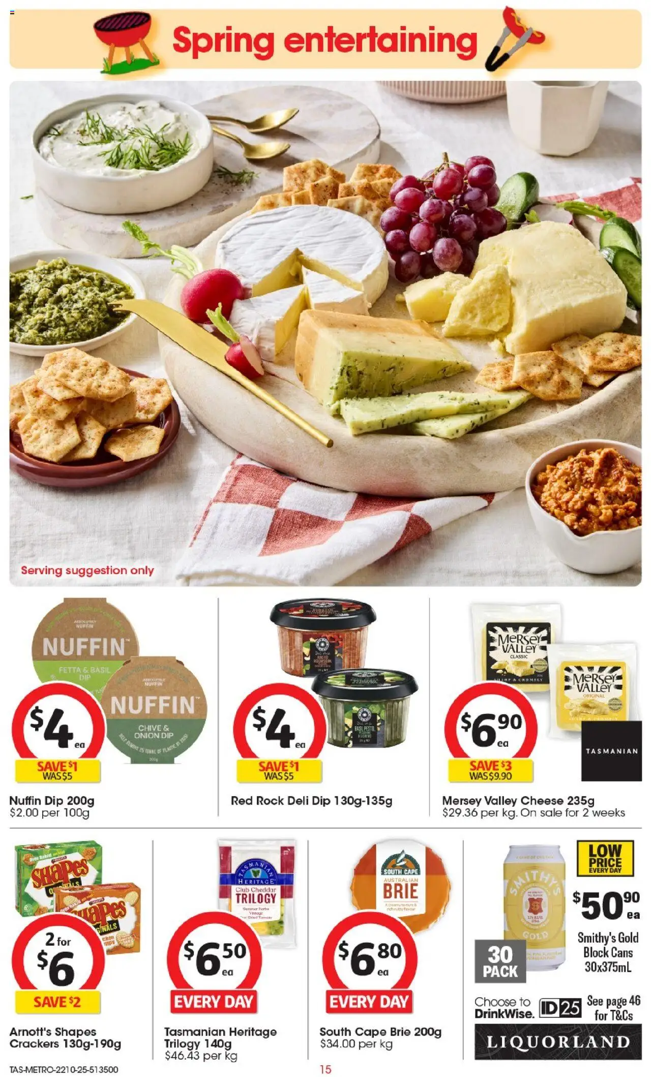 Coles catalogue - valid from 22.10.2025 | Page: 16 | Products: Crackers, Cheese