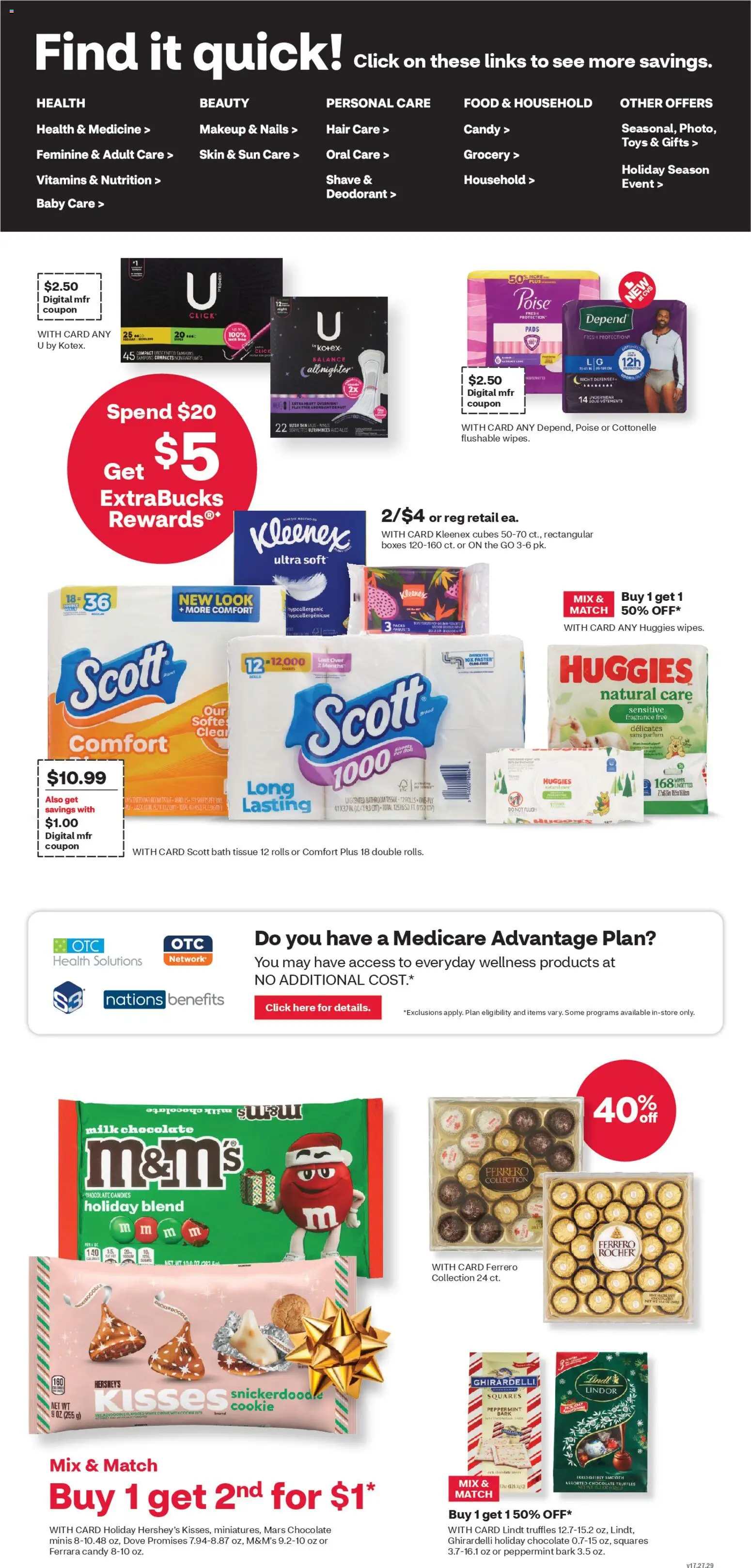 CVS Pharmacy Weekly Ad - valid from 16.11.2025 | Page: 4 | Products: Peppermint, Bath, Chocolate, Tampons