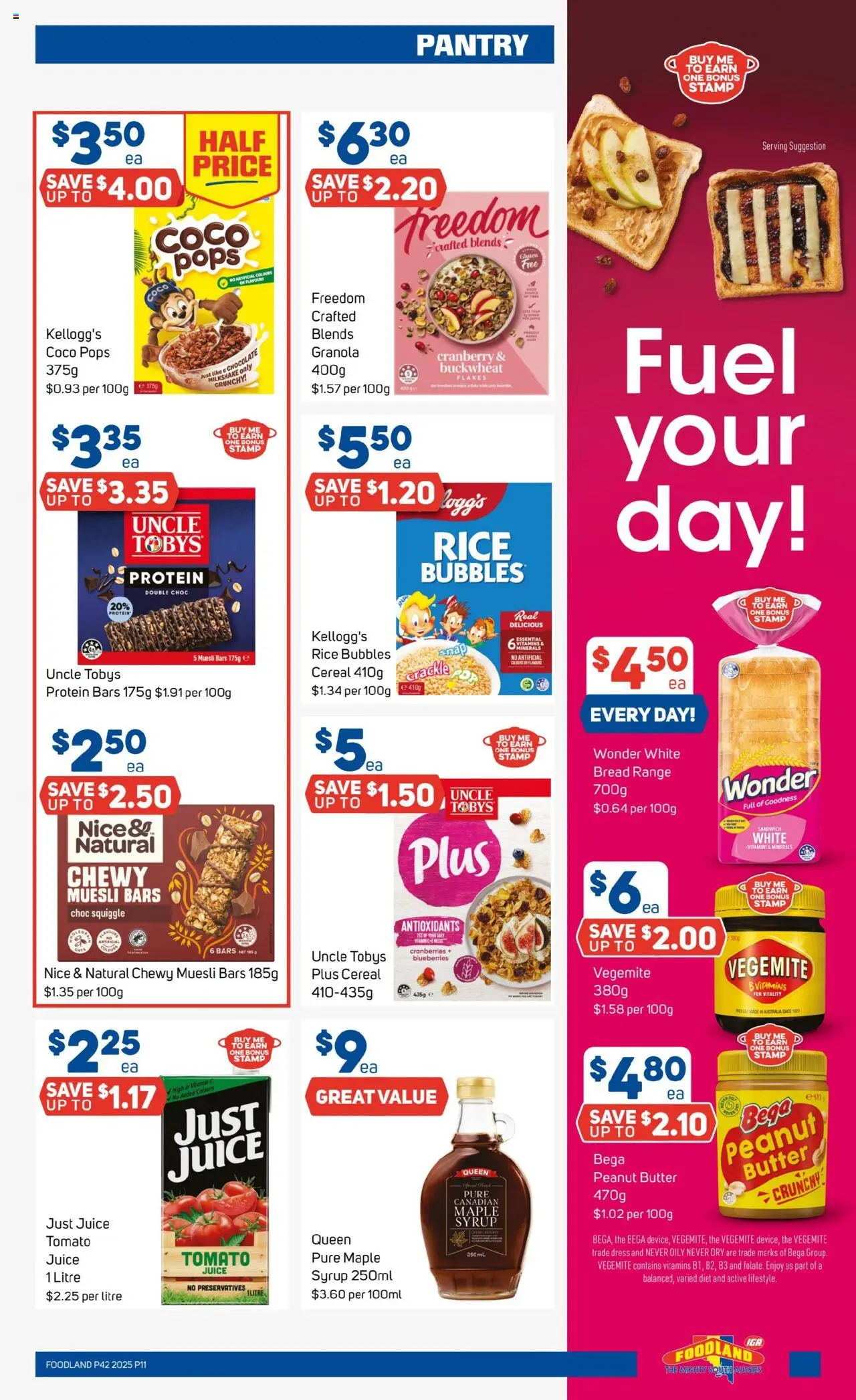 Foodland catalogue - valid from 15.10.2025 | Page: 11 | Products: Juice, Flakes, Vegemite, Blueberries