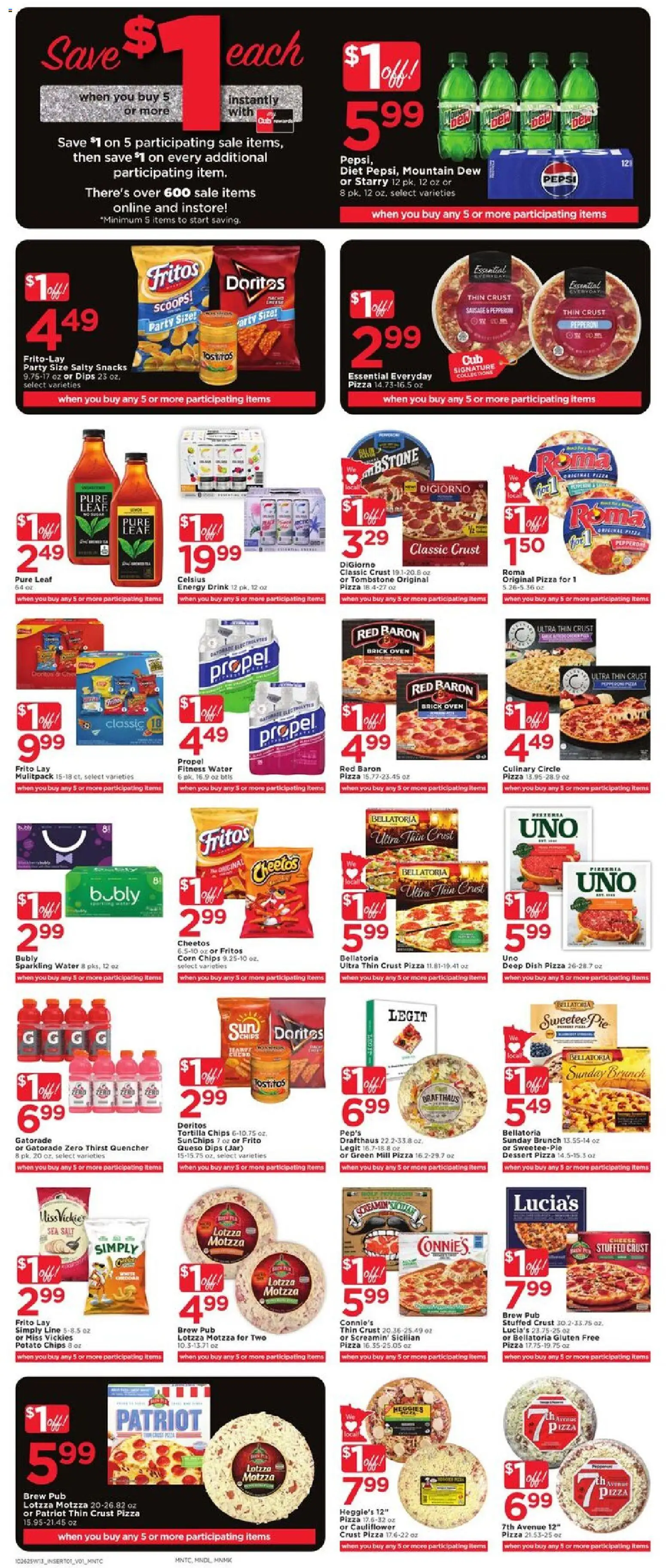 Cub Foods Weekly Ad - valid from 26.10.2025 | Page: 3 | Products: Cheese, Chips, Water, Salt