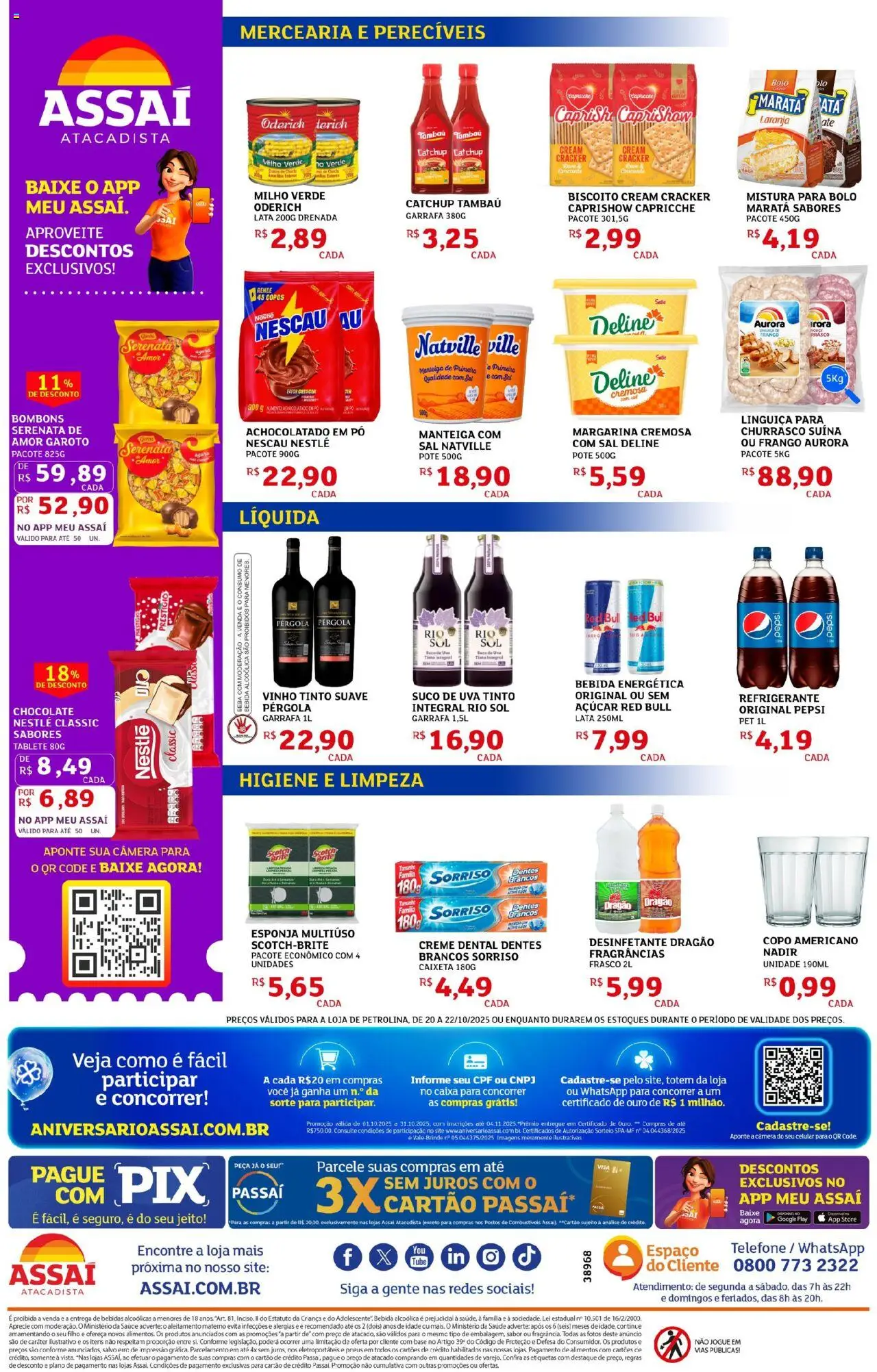Assaí Atacadista Folheto - válido de 20.10.2025 | Página: 2 | Produtos: Pó, Achocolatado, Caixa, Pneus