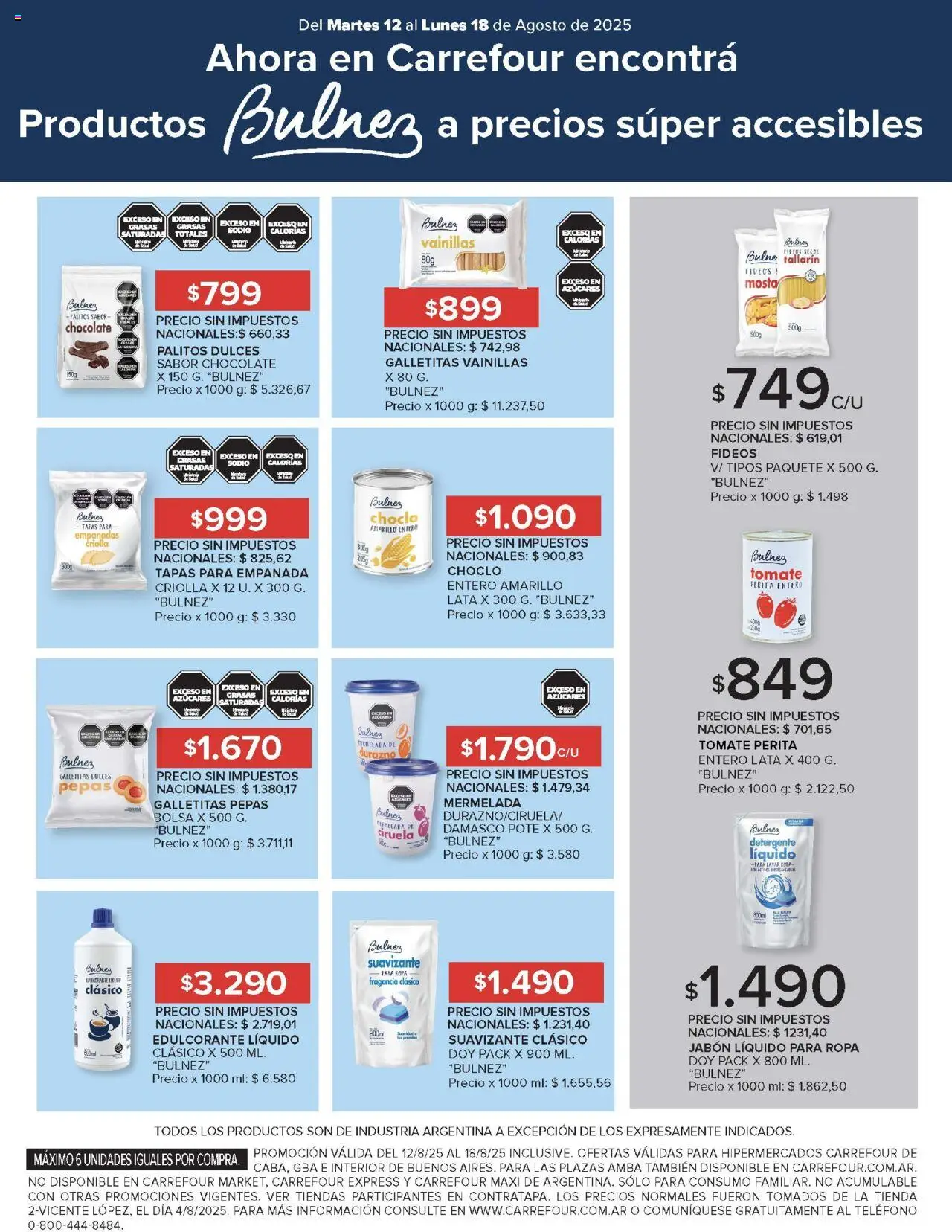 Carrefour ofertas - Buenos Aires │ válido desde el 12.08.2025 | Página: 15 | Productos: Fragancia, Edulcorante, Tomate, Ropa