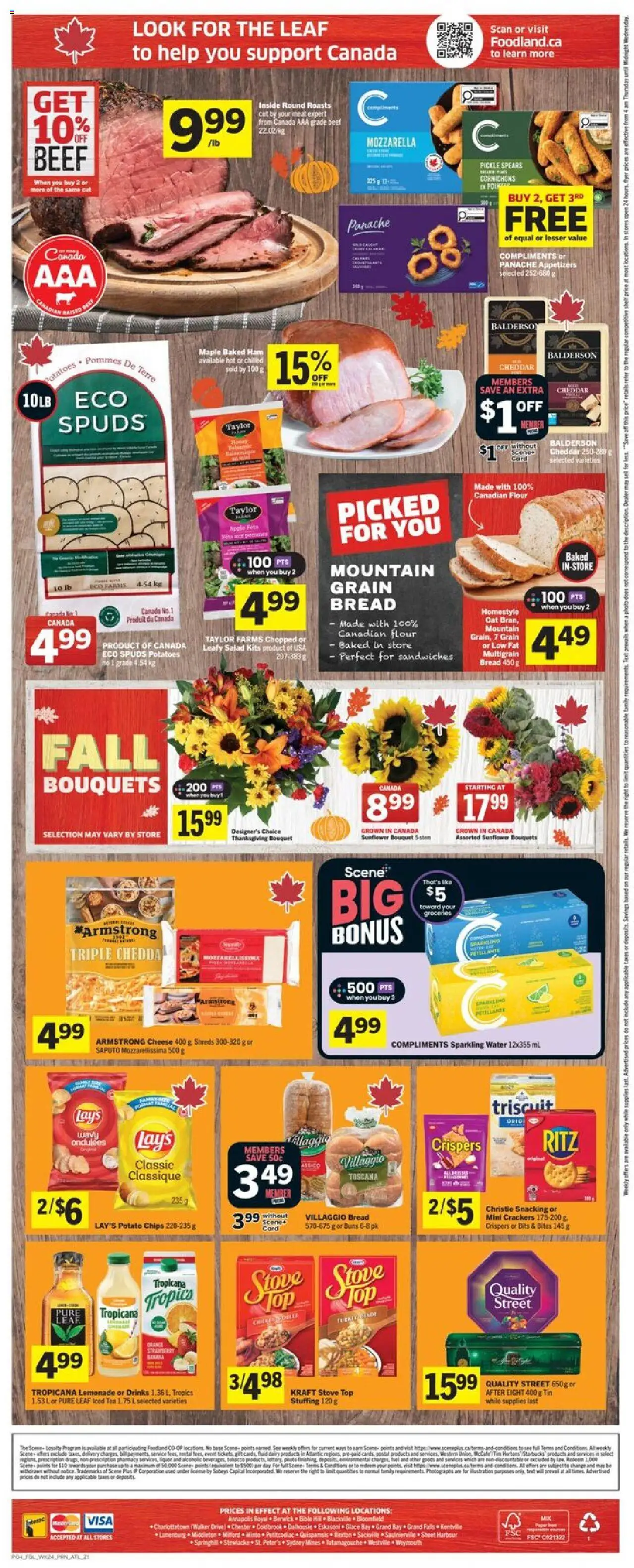 Foodland flyer valid from 09.10.2025 | Page: 2 | Products: Tea, Beef, Salad, Cheese