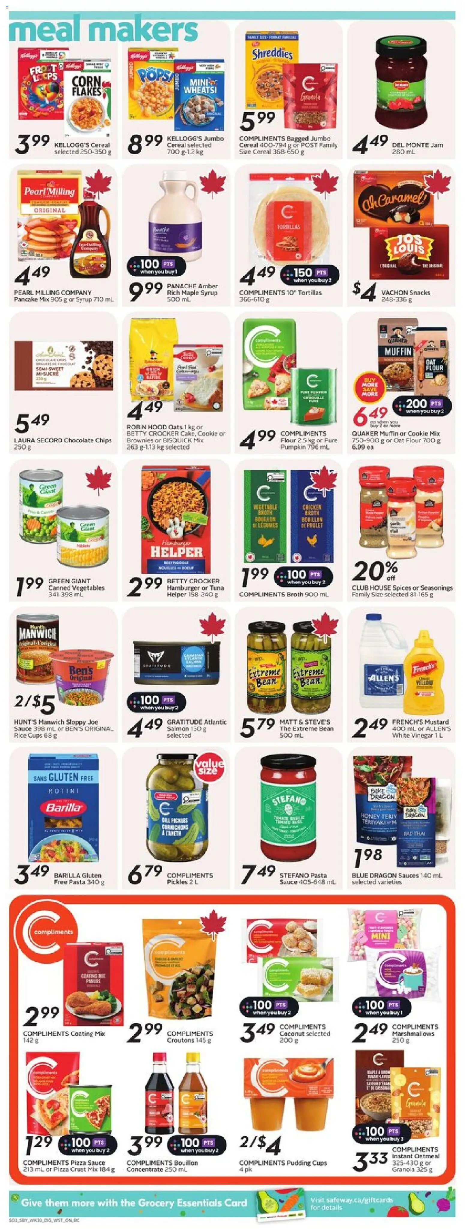 Safeway flyer valid from 22.01.2026 | Page: 11 | Products: Rice, Pasta, Flakes, Pumpkin