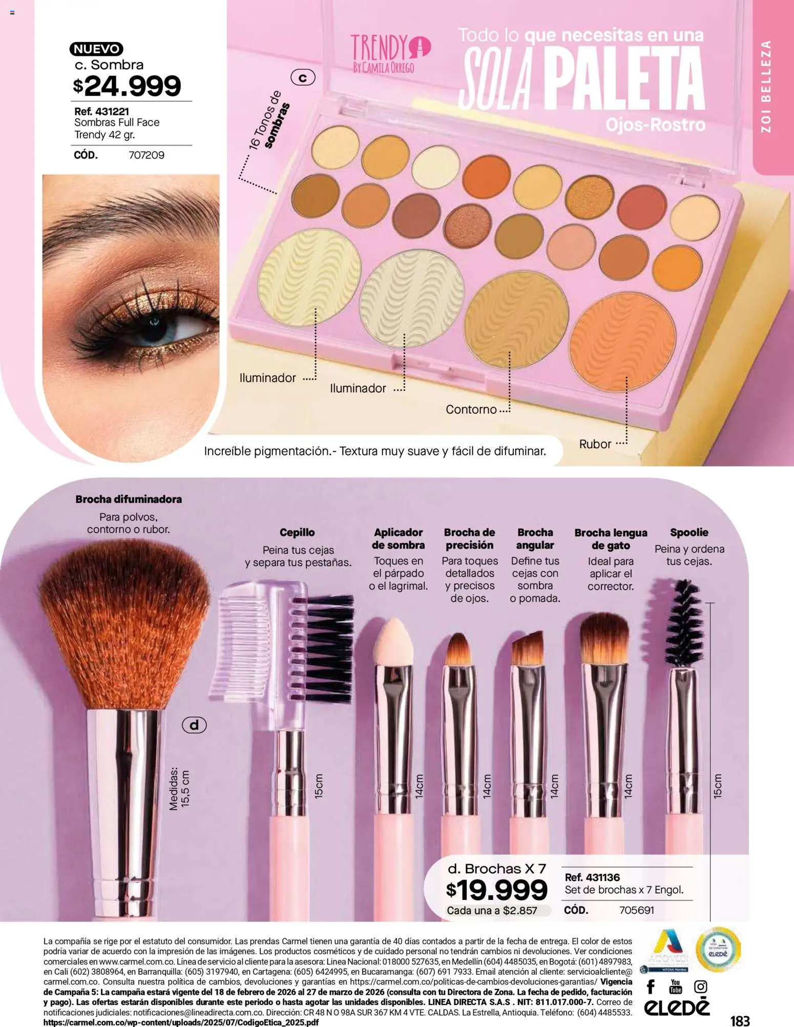 Carmel revista - valida desde el 01.05.2026 | Página: 187 | Productos: Rubor, Brocha, Sombra, Contorno