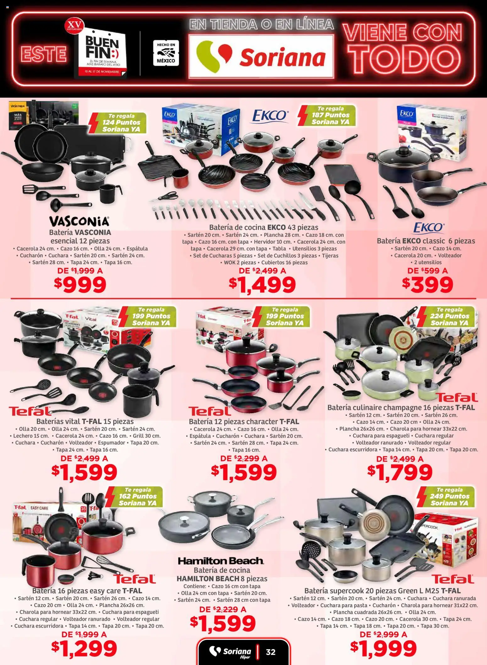 Nuevas ofertas de Soriana válidas en toda la República Mexicana desde el 13.11.2025. ¡Encuentra las mejores ofertas en Soriana Buen Fin ! | Página: 32 | Productos: Champagne, Espátula, Té, Wok