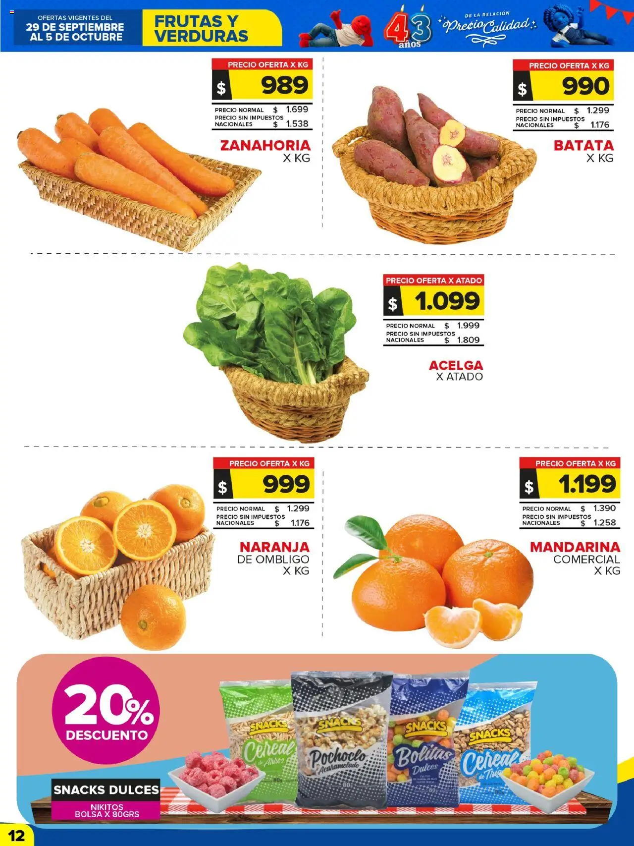 Carrefour Maxi catálogo │ válido desde el 30.09.2025 | Página: 12 | Productos: Bolsa, Acelga, Batata, Arroz