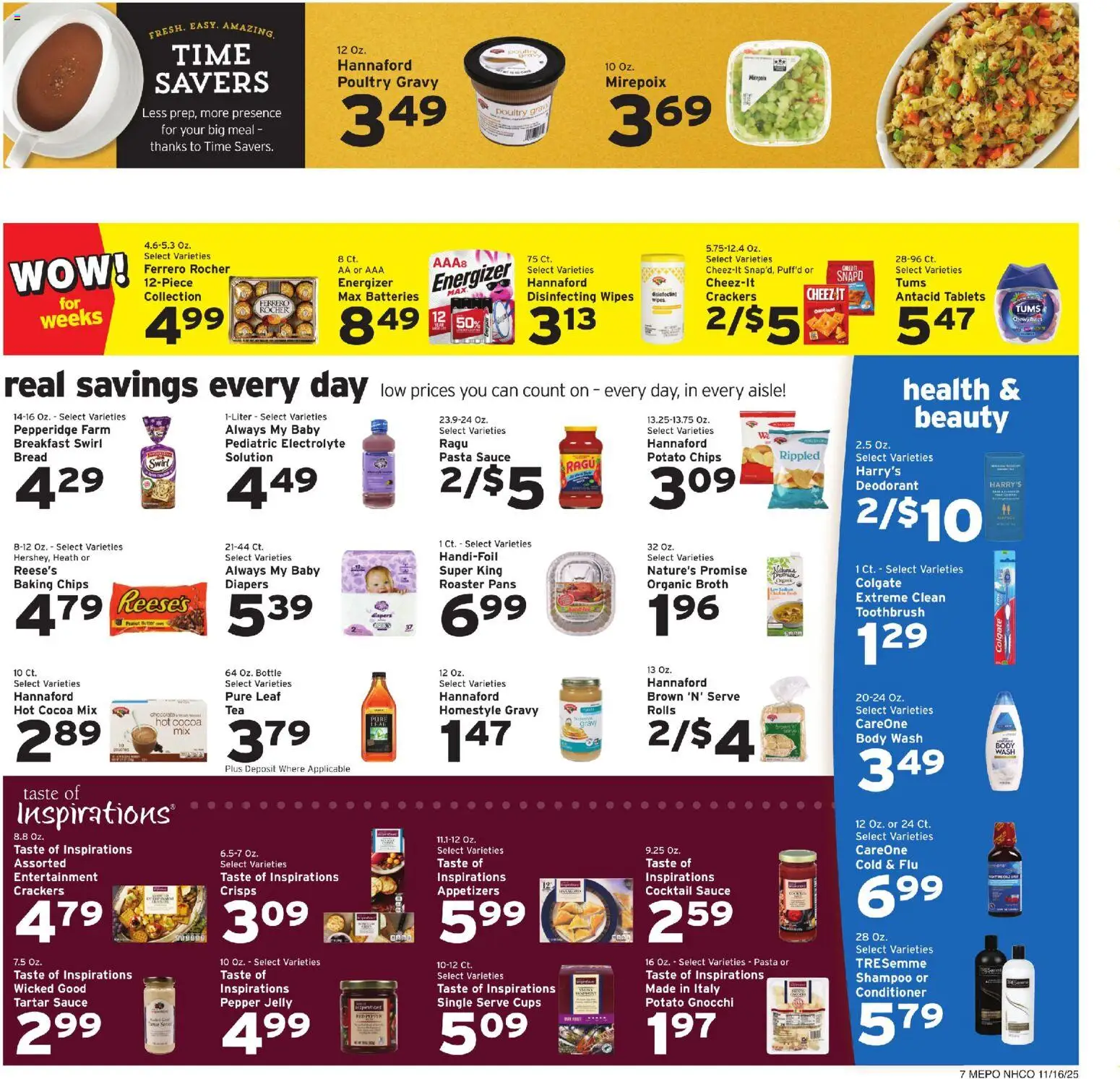 Hannaford Weekly Ad - valid from 16.11.2025 | Page: 7 | Products: Shampoo, Bread, Toothbrush, Pepper