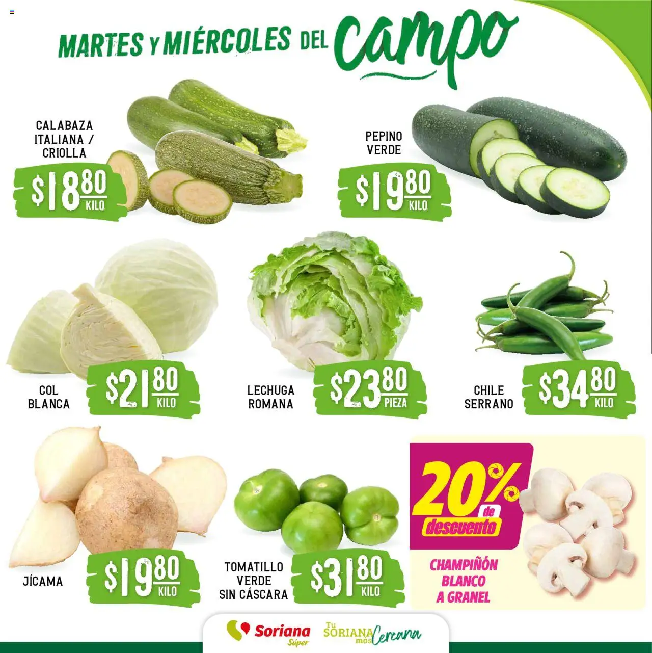 Nuevas ofertas de Soriana válidas en toda la República Mexicana desde el 29.07.2025. ¡Encuentra las mejores ofertas en Soriana - Martes y Miércoles del Campo Súper: Tijuana, Mexicali, Ensenada, San Luis Río Colorado y Tecate! | Página: 4 | Productos: Lechuga