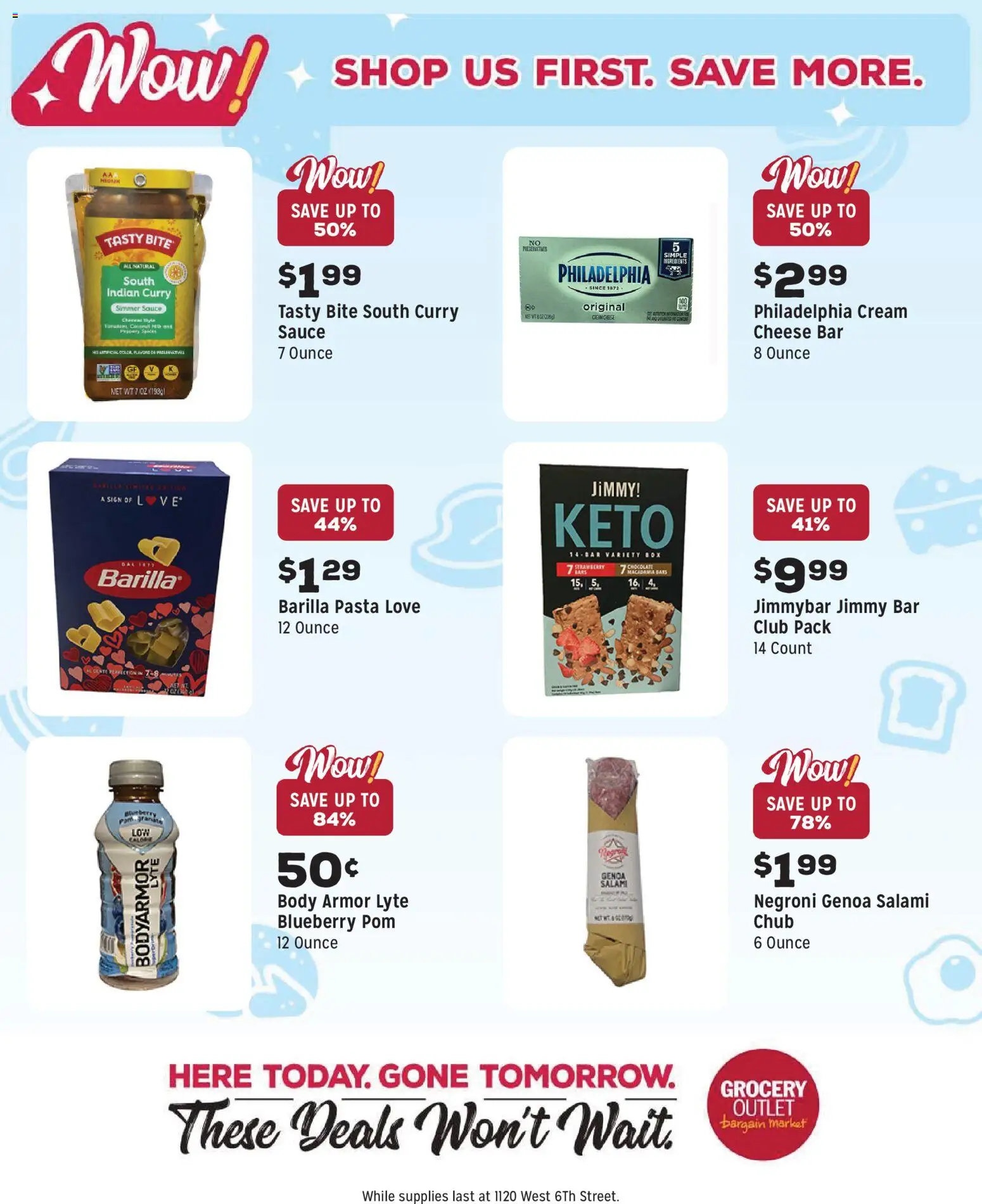 Grocery Outlet Weekly Ad - CA - valid from 07.01.2026 | Page: 11 | Products: Cheese, Salami, Pasta, Cream