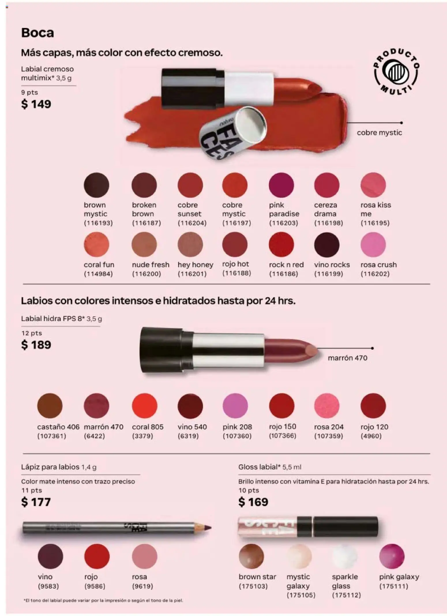 Nuevas ofertas de Natura válidas en toda la República Mexicana desde el 08.05.2026. ¡Encuentra las mejores ofertas en Natura campaña 8 2026! | Página: 82 | Productos: Brillo, Mate, Vino