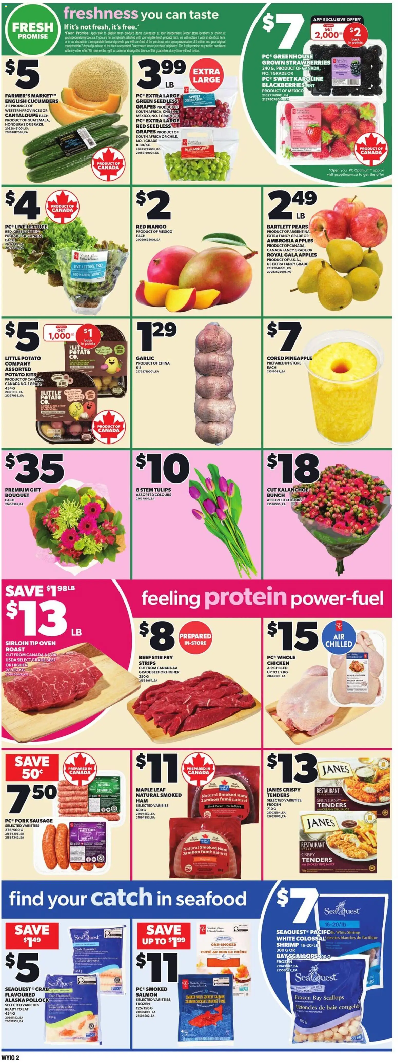 Loblaws flyer valid from 09.04.2026 | Page: 5 | Products: Cucumbers, PC, Ham, Pork