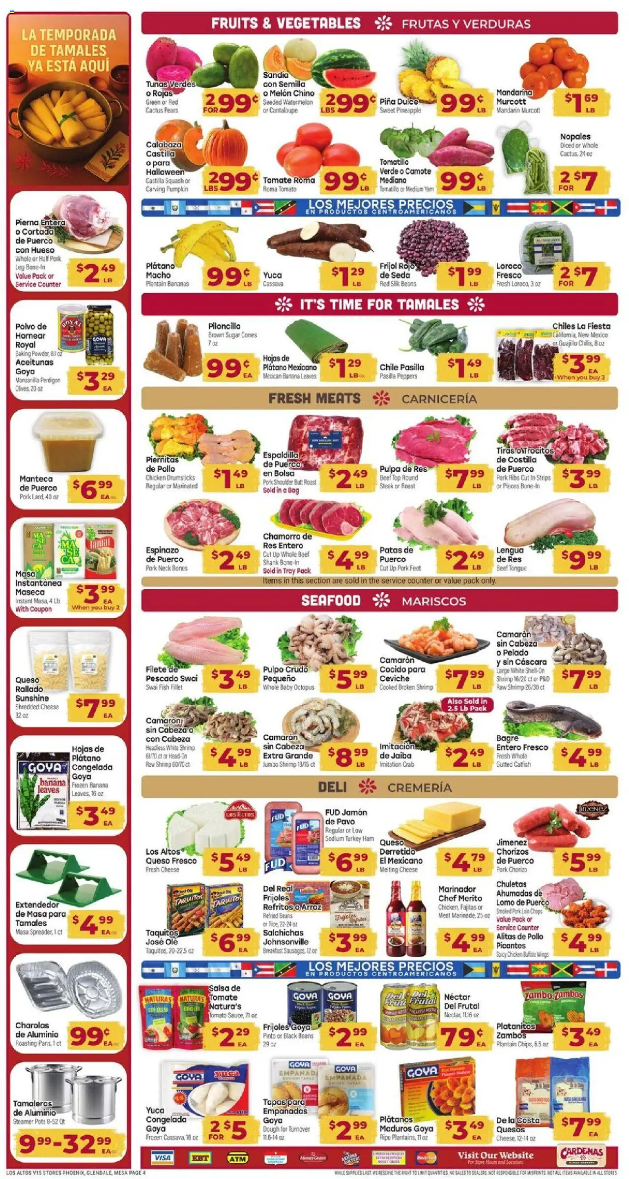 Cardenas Weekly Ad - AZ - valid from 08.10.2025 | Page: 4 | Products: Ham, Bananas, Beef, Sugar