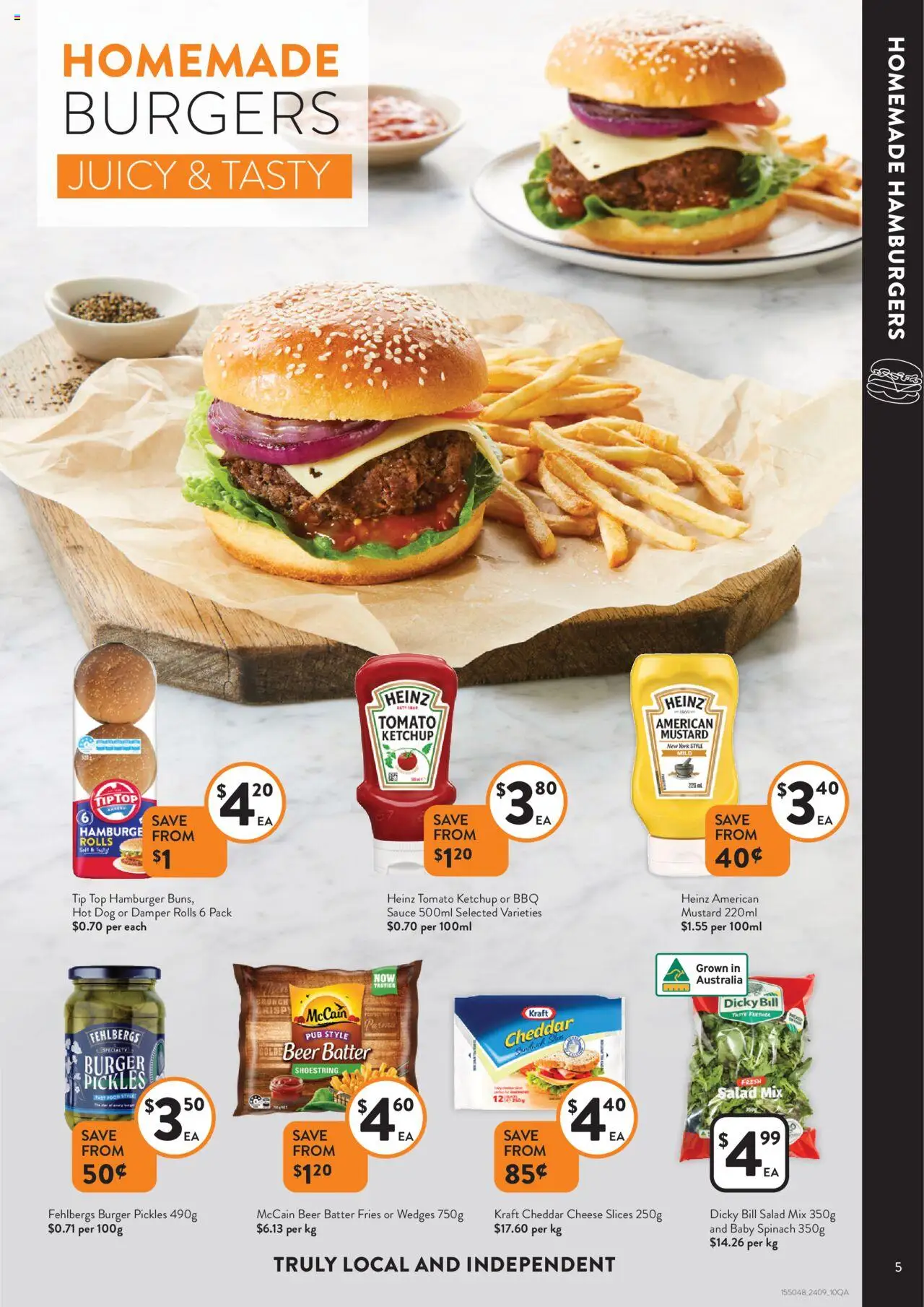 Foodworks catalogue - valid from 24.09.2025 | Page: 5 | Products: Cheese, Ketchup, Spinach, Sauce