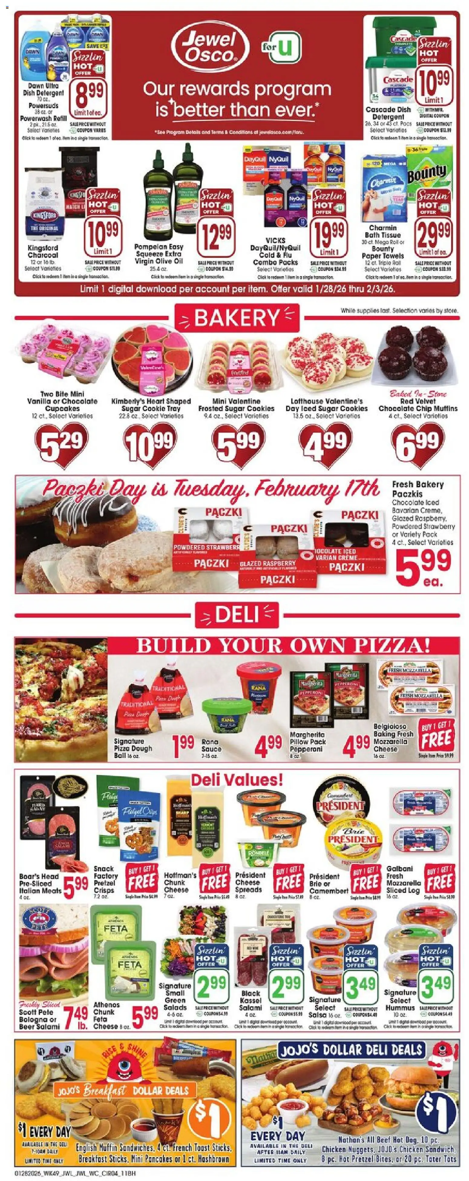 Jewel Osco Weekly Ad - valid from 28.01.2026 | Page: 4 | Products: Pillow, Bath, Cookies, Raspberry