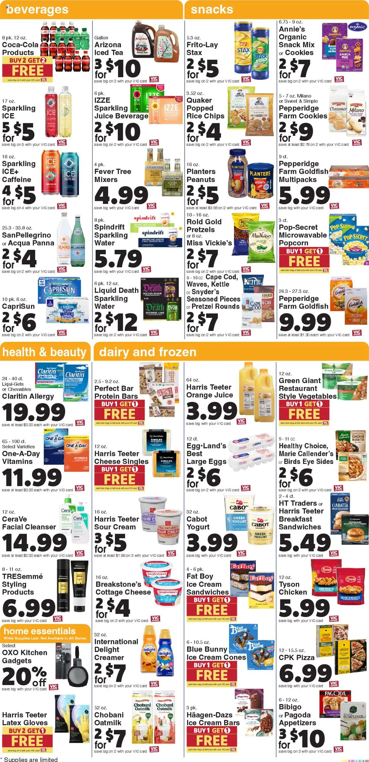 Harris Teeter Weekly Ad - SC - valid from 30.07.2025 | Page: 4 | Products: Corn, Yogurt, Ice cream, Lime