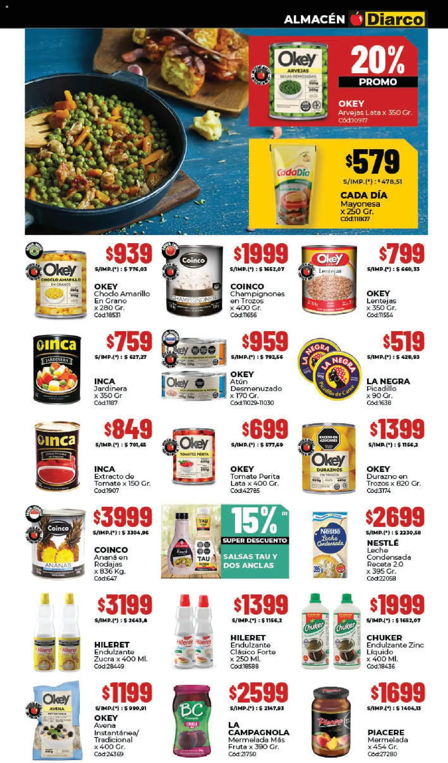 Diarco ofertas │ válido desde el 03.11.2025 | Página: 3 | Productos: Choclo, Durazno, Mayonesa, Atún