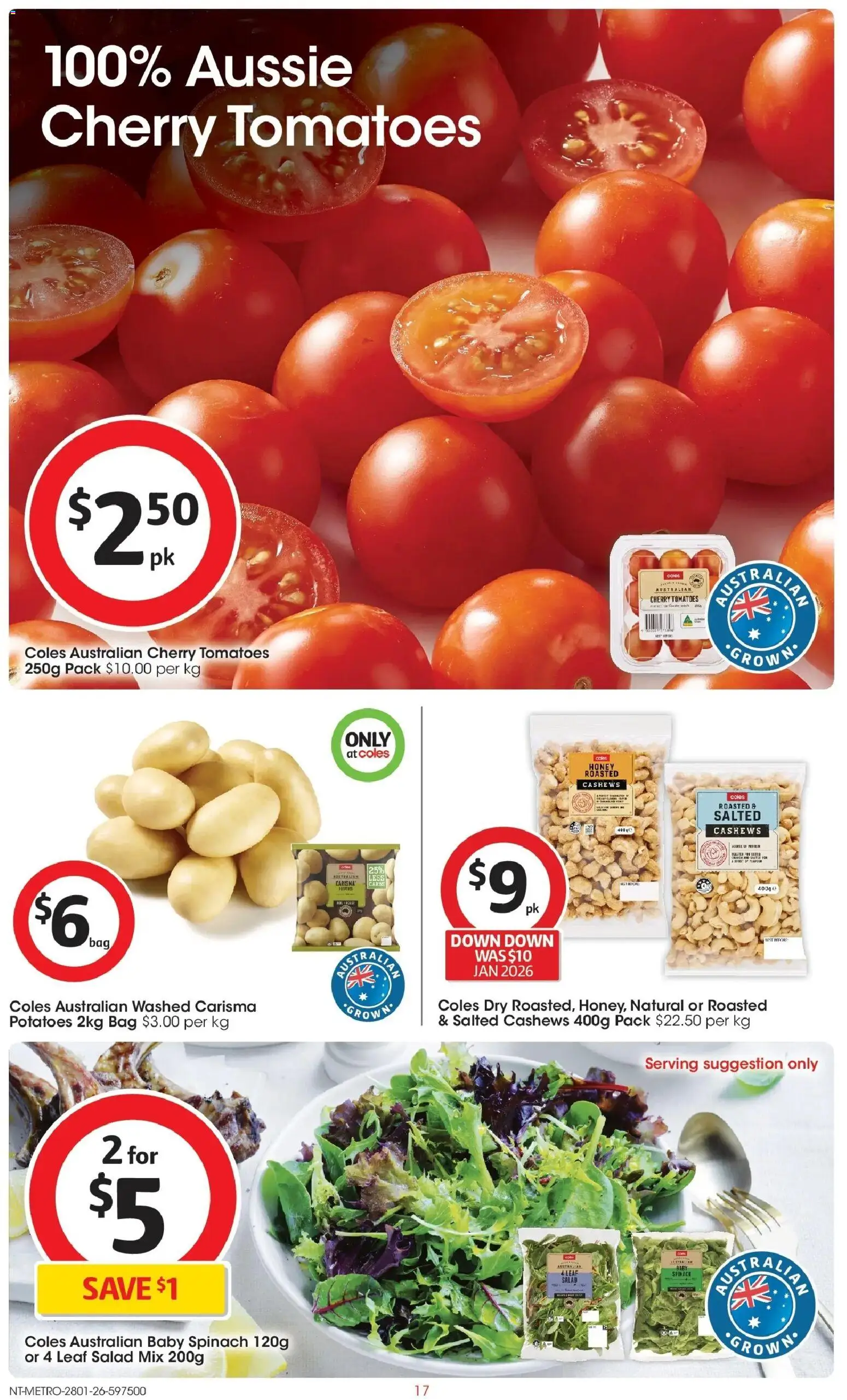 Coles catalogue - valid from 28.01.2026 | Page: 17 | Products: Honey, Salad, Potatoes, Bag