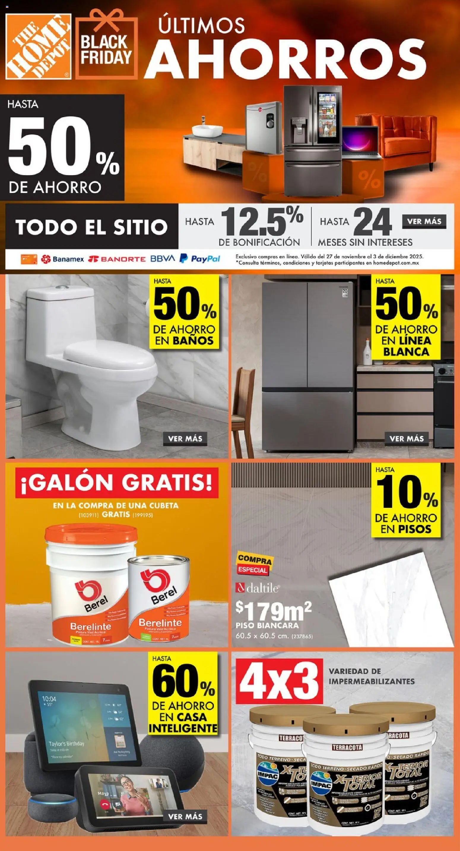 Nuevas ofertas de Home Depot válidas en toda la República Mexicana desde el 27.11.2025. ¡Encuentra las mejores ofertas en Home Depot Black Friday! | Página: 1 | Productos: Pintura