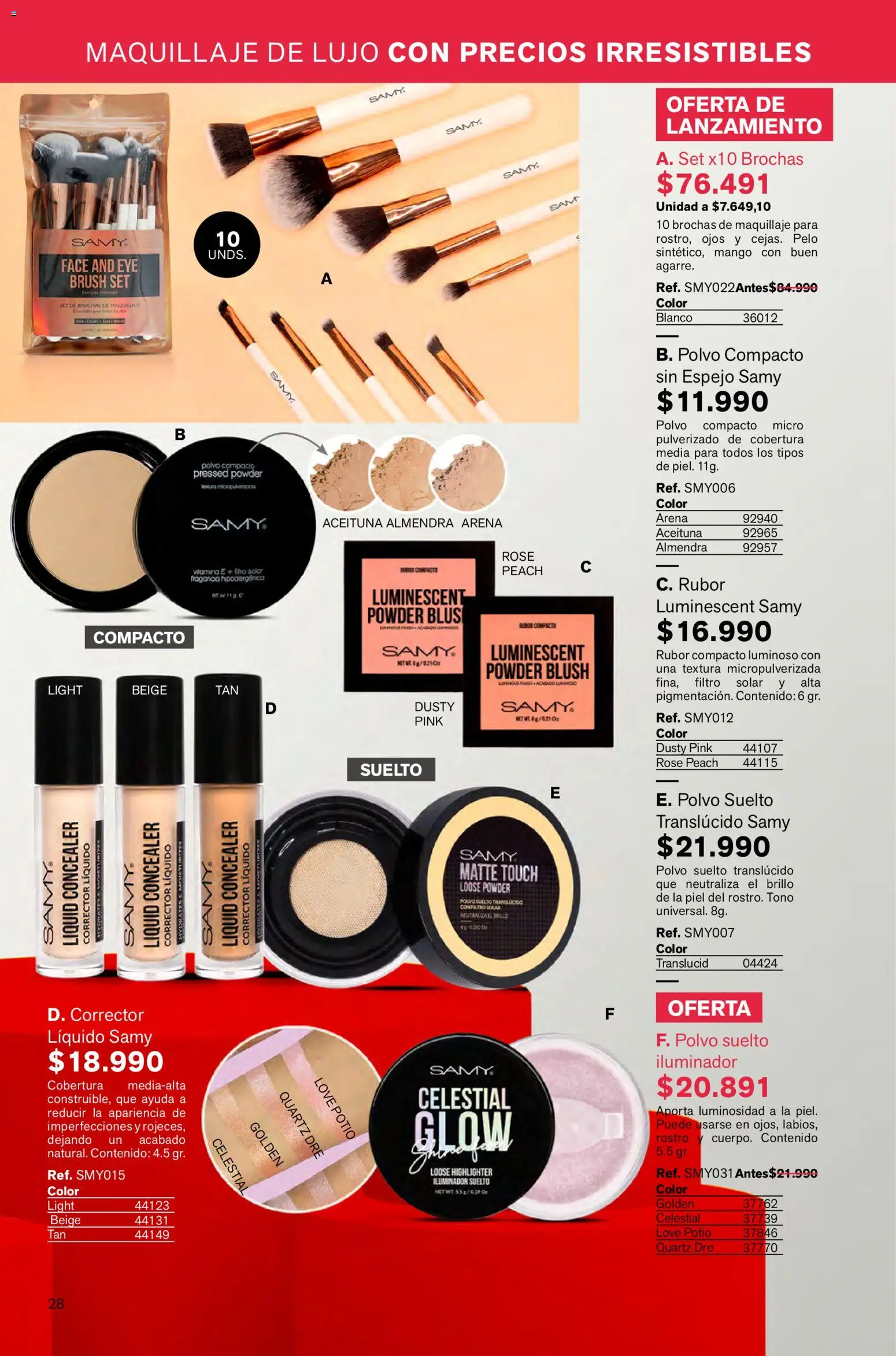 Leonisa revista - valida desde el 02.01.2026 | Página: 28 | Productos: Polvo compacto, Rubor, Brillo, Fragancia