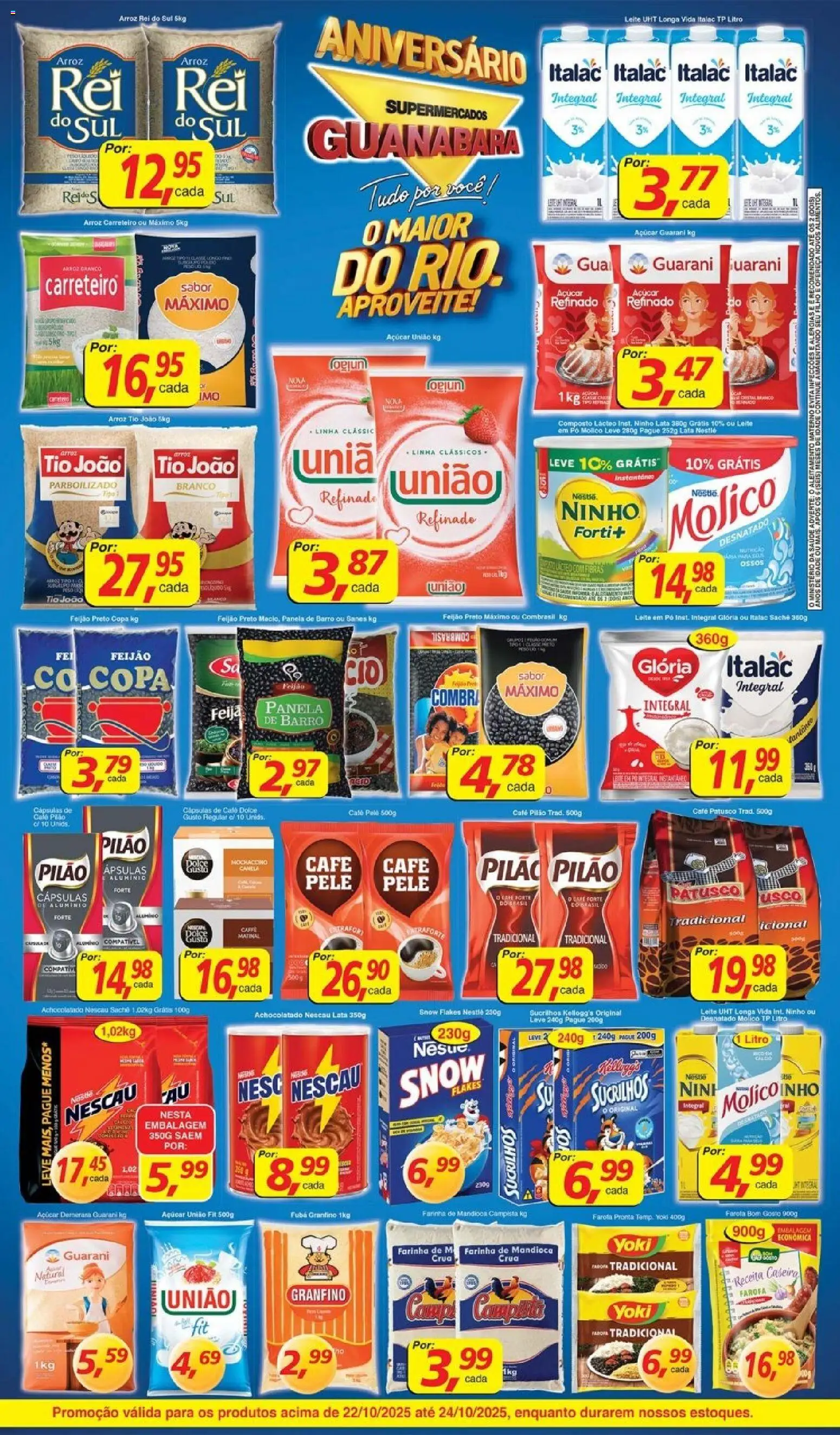 Supermercados Guanabara Folheto - válido de 22.10.2025 | Página: 2 | Produtos: Mandioca, Farinha de mandioca, Panela, Arroz