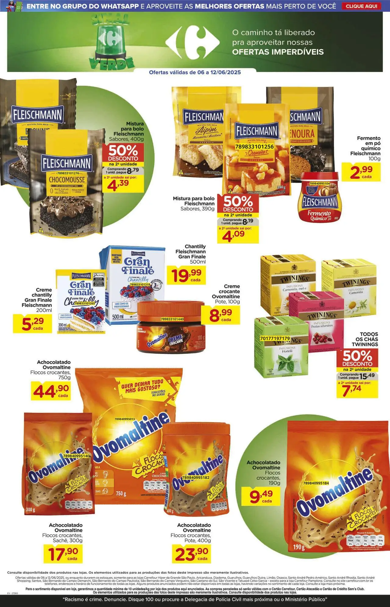 Carrefour Folheto - válido de 06.06.2025 | Página: 13 | Produtos: Mandioca, Pó, Açúcar, Mistura para bolo