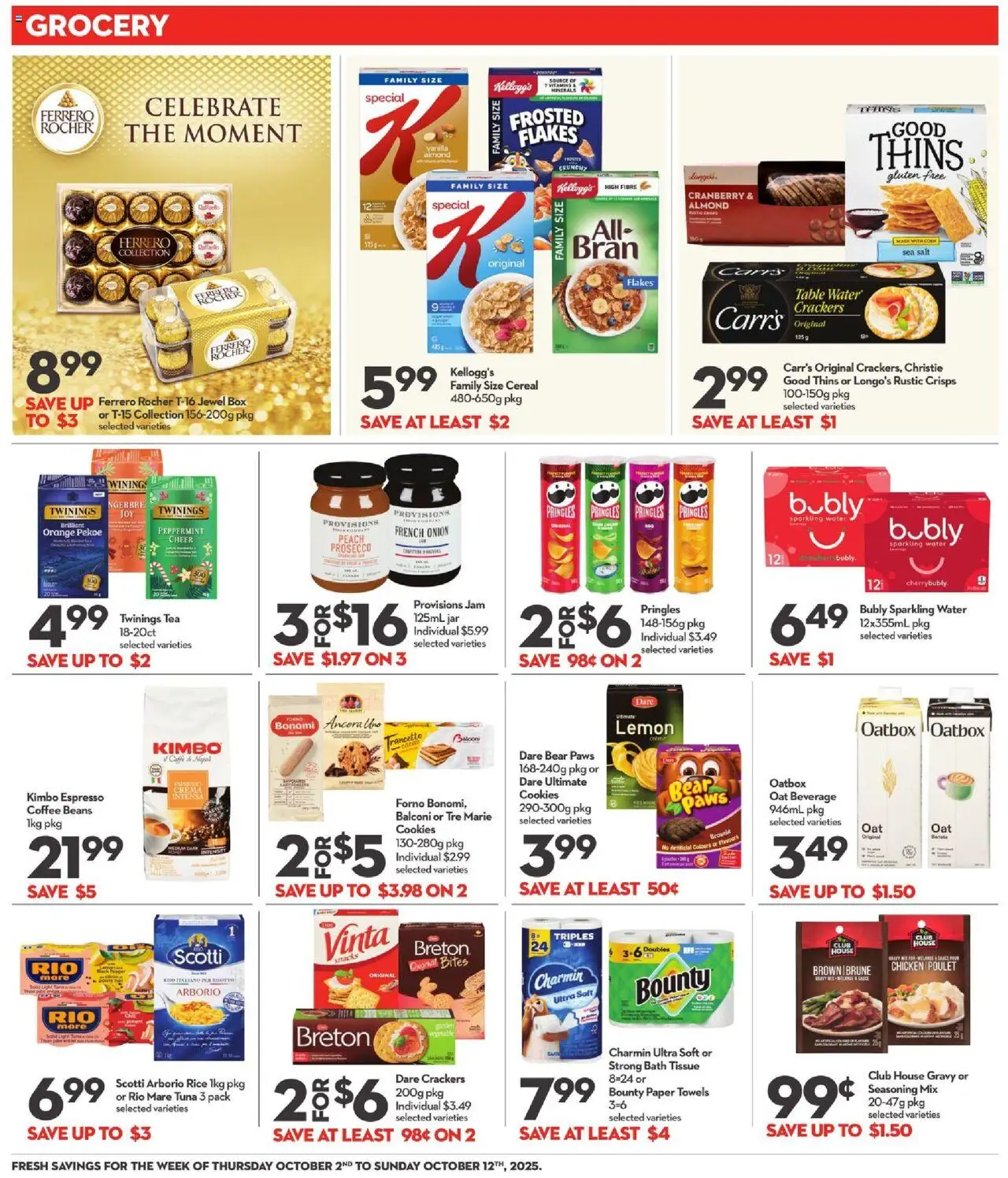 Longo's flyer valid from 02.10.2025 | Page: 15 | Products: Tea, Flakes, Coffee, Chicken