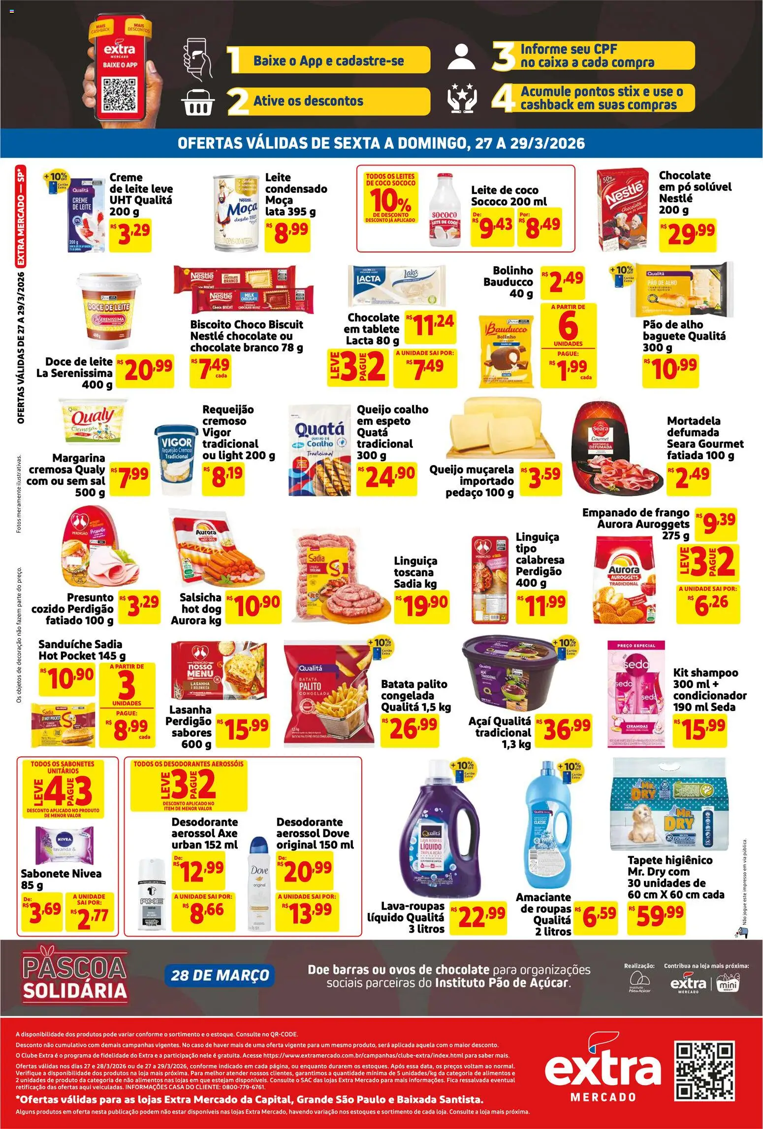 Extra Folheto - válido de 27.03.2026 | Página: 2 | Produtos: Pao de alho, Tapete higiênico, Roupas, Doce de leite