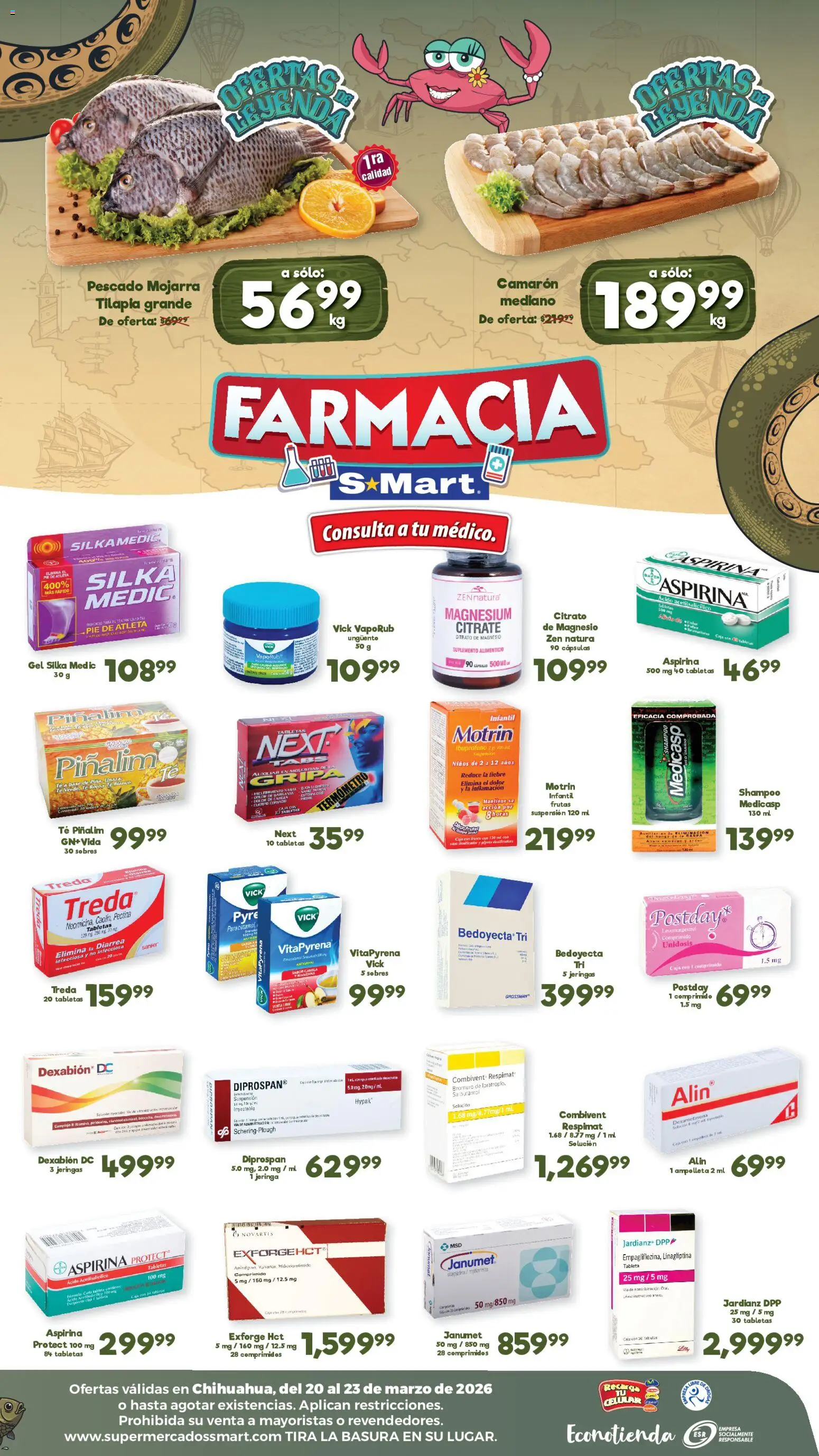 Nuevas ofertas de S-Mart válidas en toda la República Mexicana desde el 20.03.2026. ¡Encuentra las mejores ofertas en S-Mart folleto Ofertas de feria Chihuahua! | Página: 2 | Productos: Termómetro, Té, Caja, Tableta