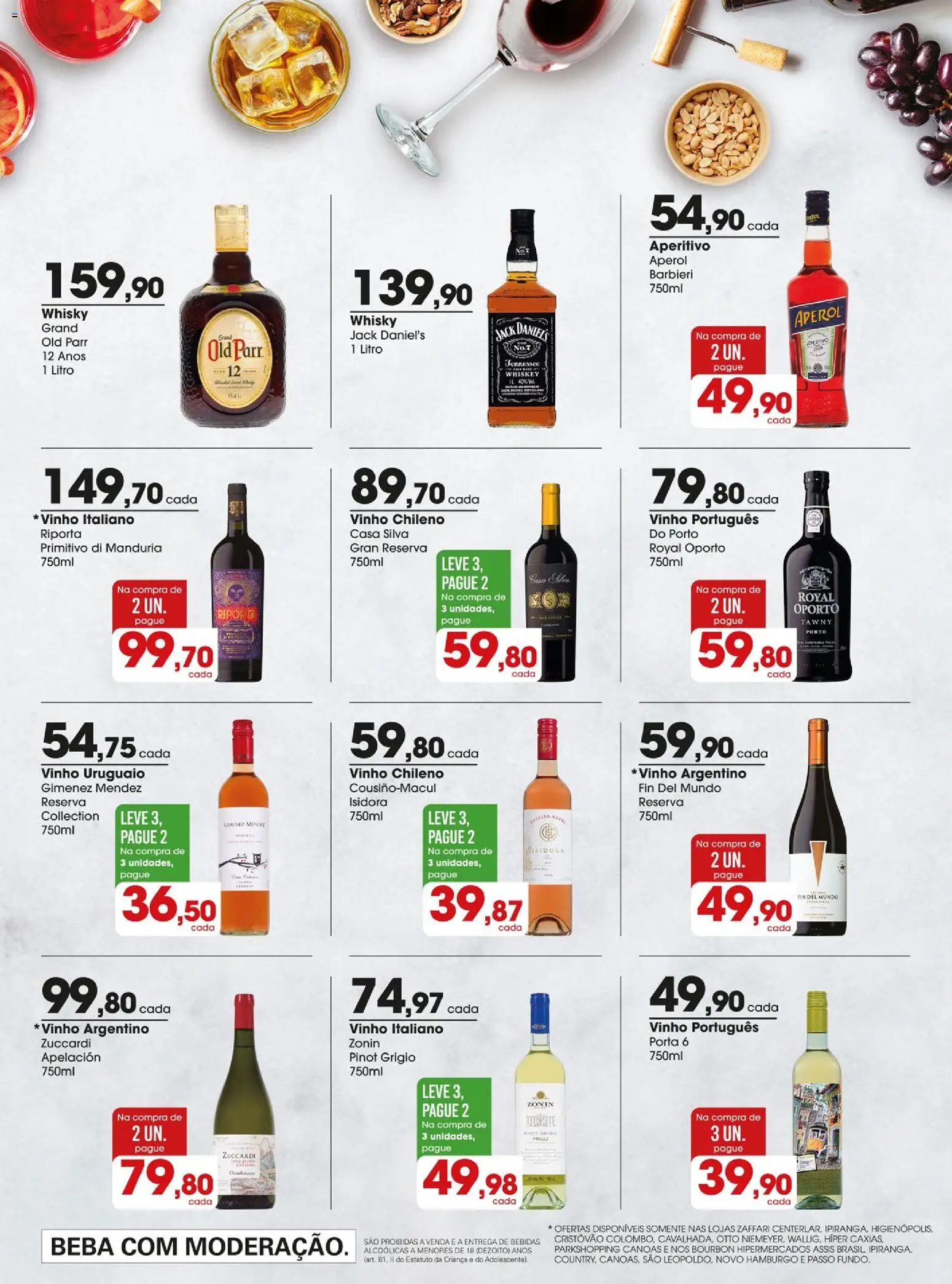 Zaffari Folheto - válido de 16.12.2025 | Página: 16 | Produtos: Porta, Whisky, Vinho, Bourbon