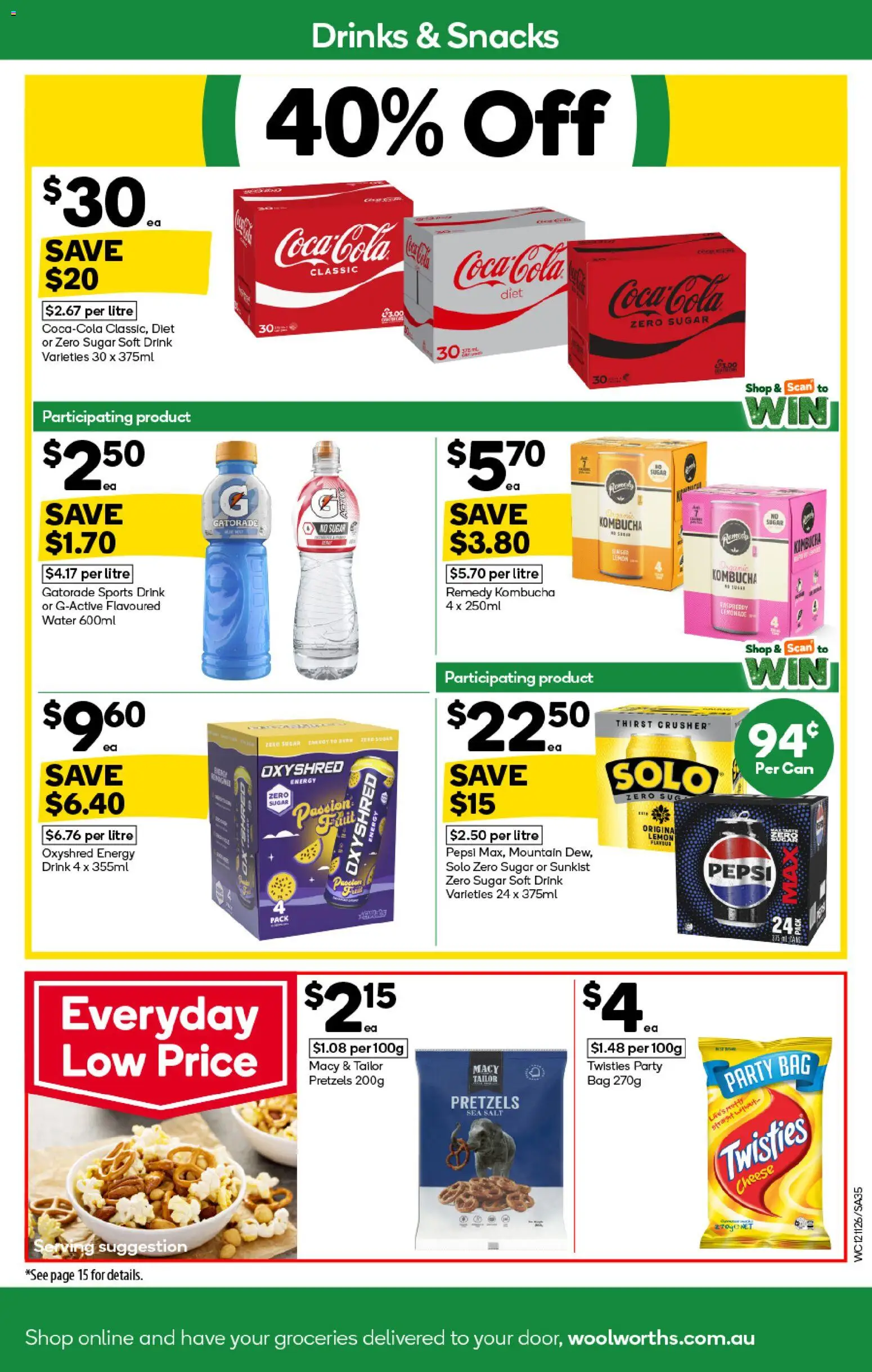 Woolworths catalogue - valid from 12.11.2025 | Page: 35 | Products: Pepsi Zero, Lemon, Raspberry, Bag