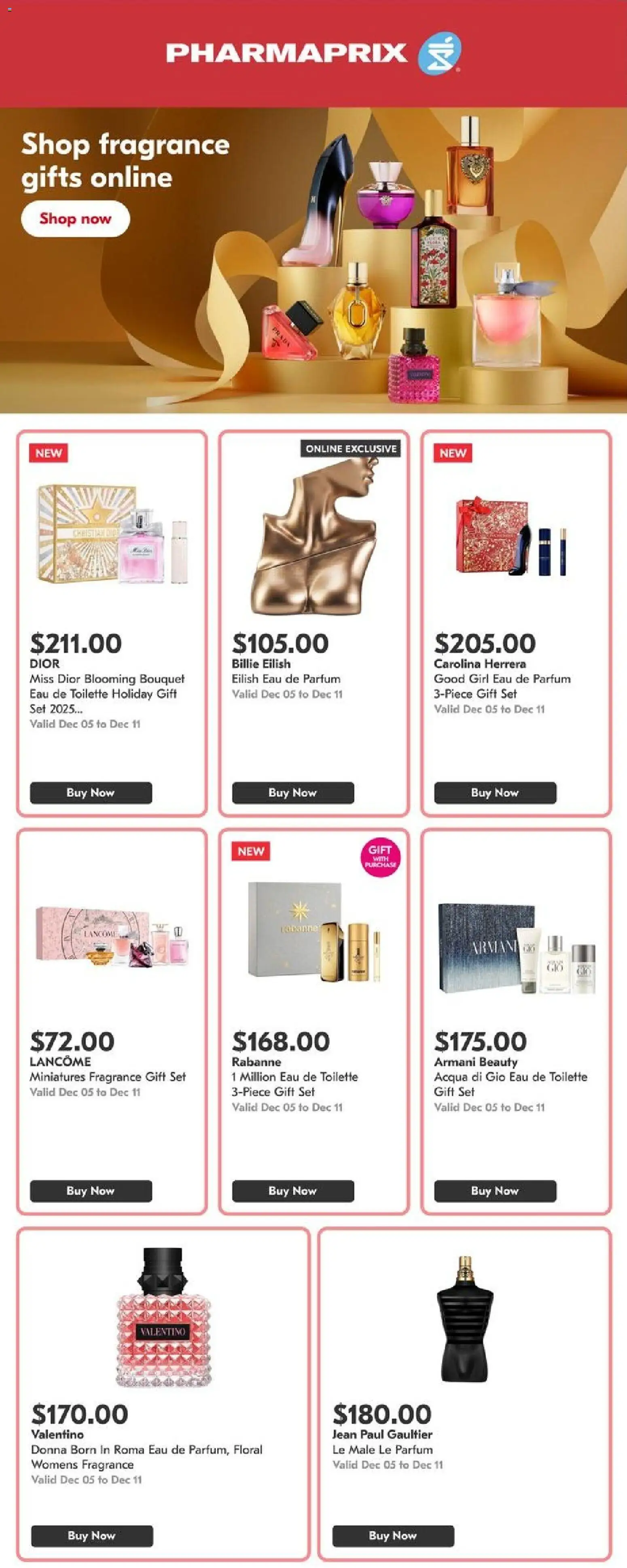 Pharmaprix flyer valid from 05.12.2025 | Page: 1 | Products: Fragrance, Eau de toilette, Toilette