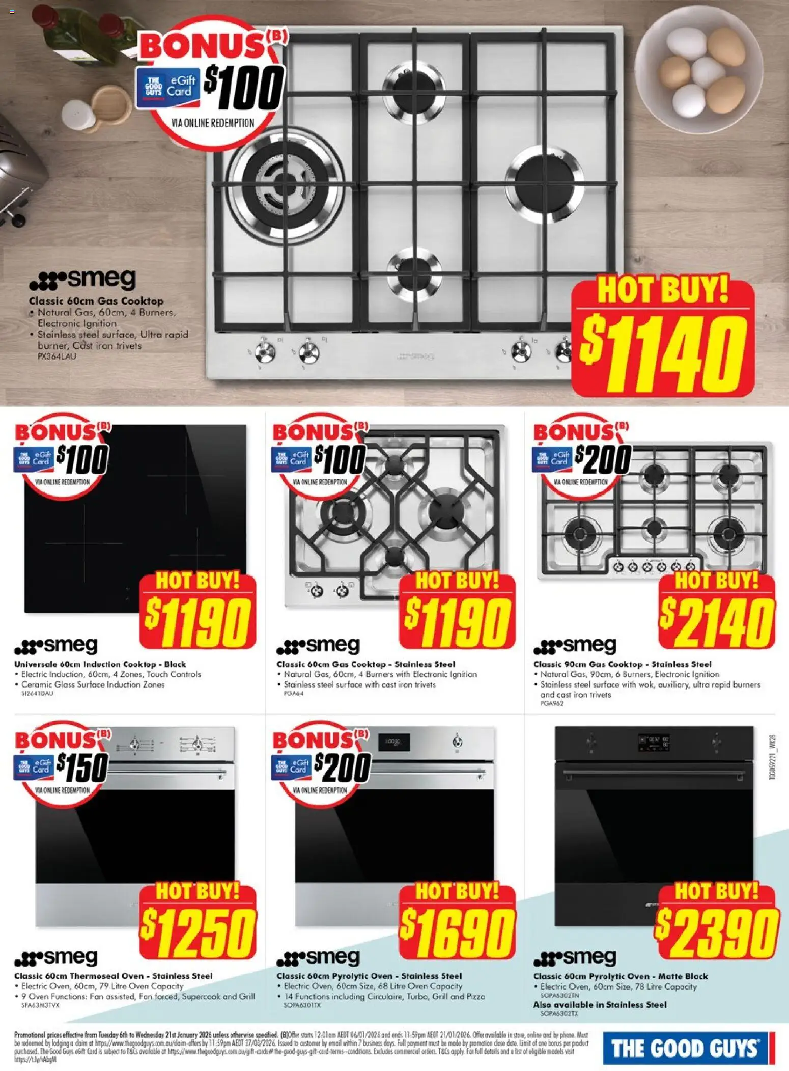 The Good Guys catalogue - valid from 05.01.2026 | Page: 4 | Products: Oven, Cooktop, Iron, Fan