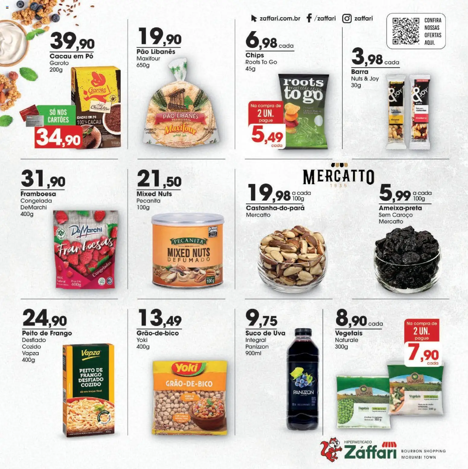 Zaffari Folheto - válido de 06.02.2026 | Página: 12 | Produtos: Framboesas, Pão, Frango, Peito de frango