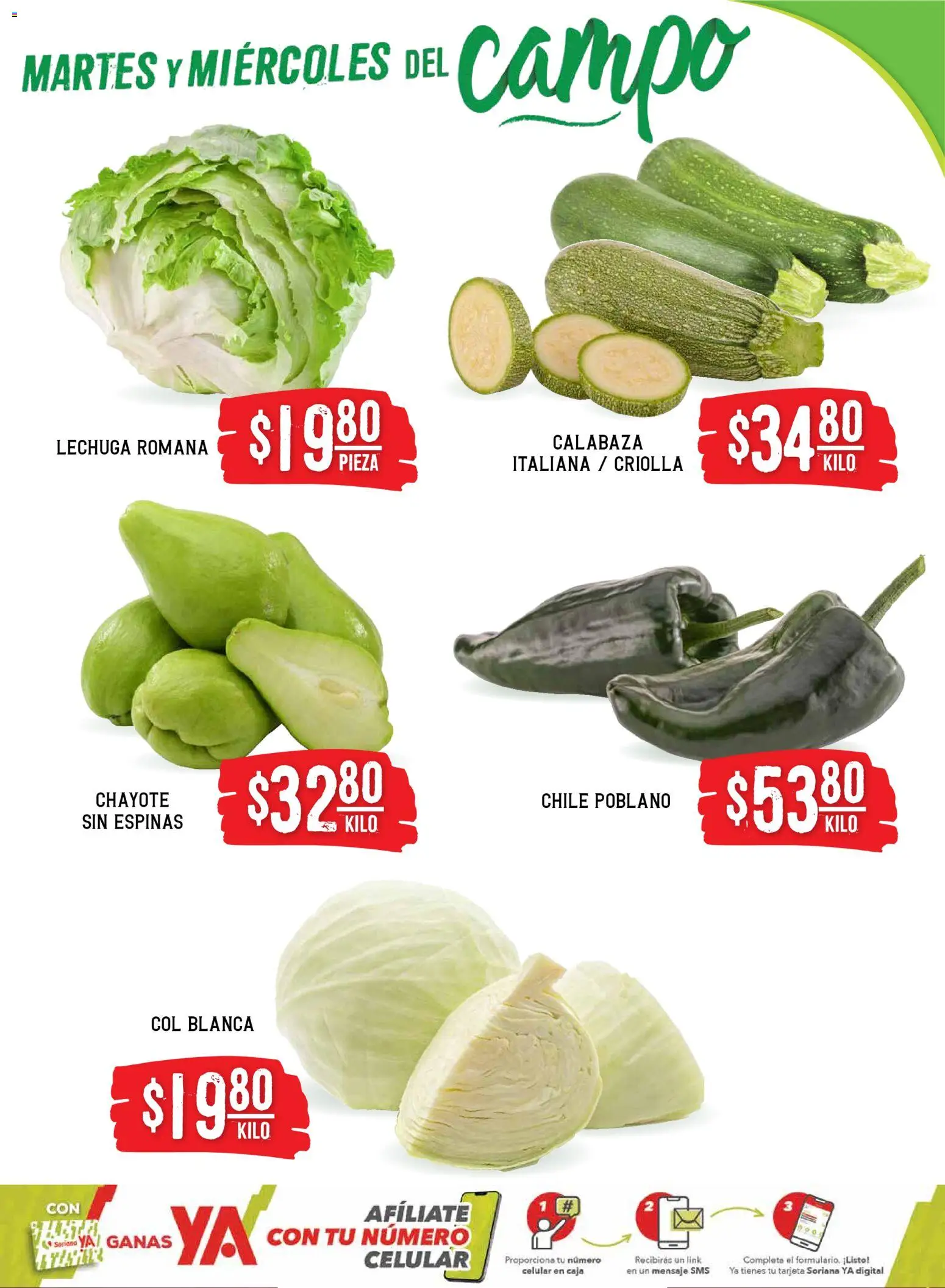 Nuevas ofertas de Soriana válidas en toda la República Mexicana desde el 16.12.2025. ¡Encuentra las mejores ofertas en Soriana - Martes y Miércoles del Campo Híper: Tamaulipas (excepto Cd. Victoria y Tampico)! | Página: 3 | Productos: Col, Lechuga, Caja