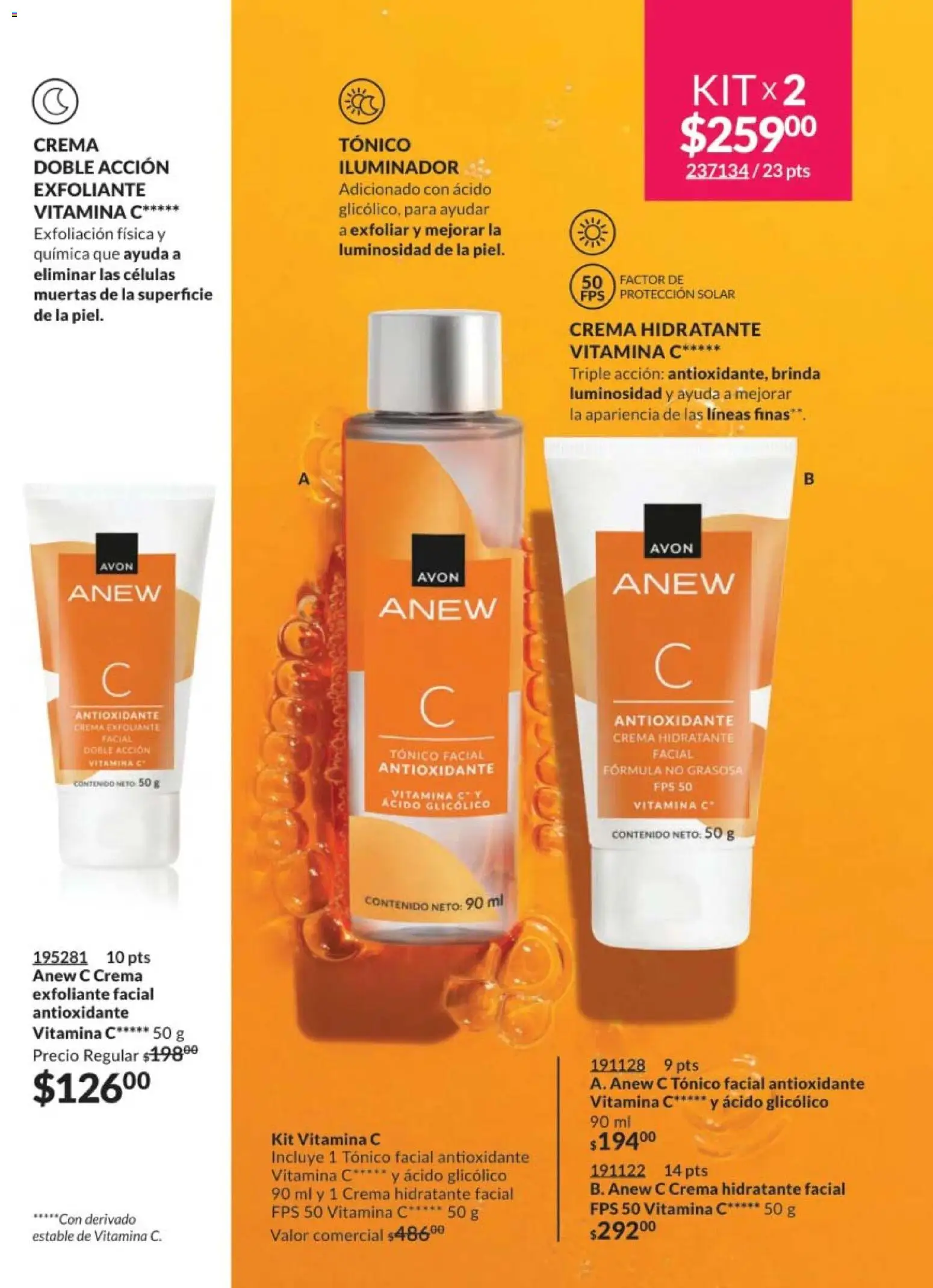 Nuevas ofertas de AVON válidas en toda la República Mexicana desde el 30.01.2026. ¡Encuentra las mejores ofertas en AVON campaña 3 2026! | Página: 147 | Productos: Iluminador, Crema, Exfoliante facial, Toner