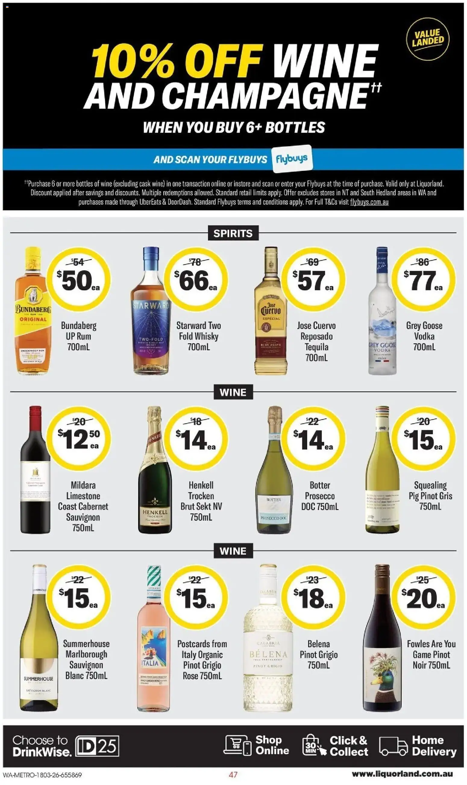 Coles catalogue - valid from 18.03.2026 | Page: 47 | Products: Wine, Vodka, Rum, Game