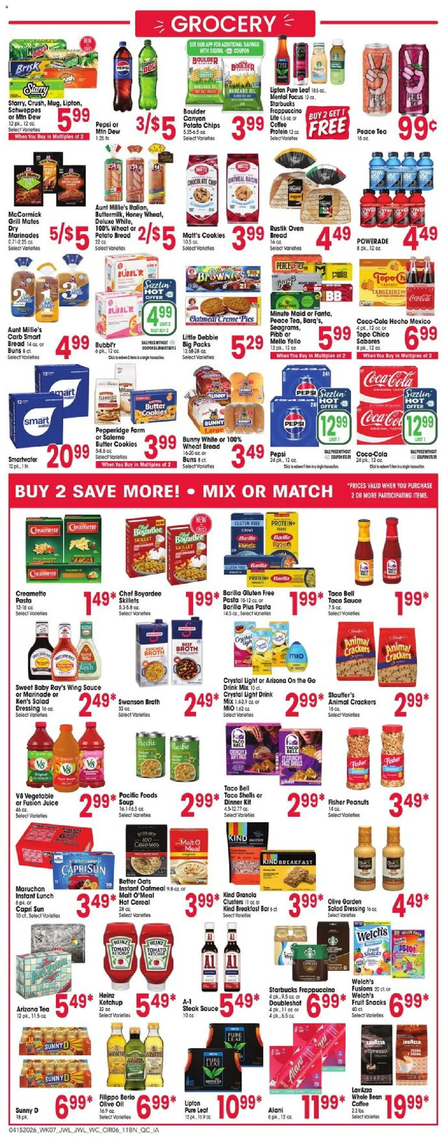 Jewel Osco Weekly Ad - IL - valid from 15.04.2026 | Page: 6 | Products: Bread, Coffee, Avocado, Chocolate Chip