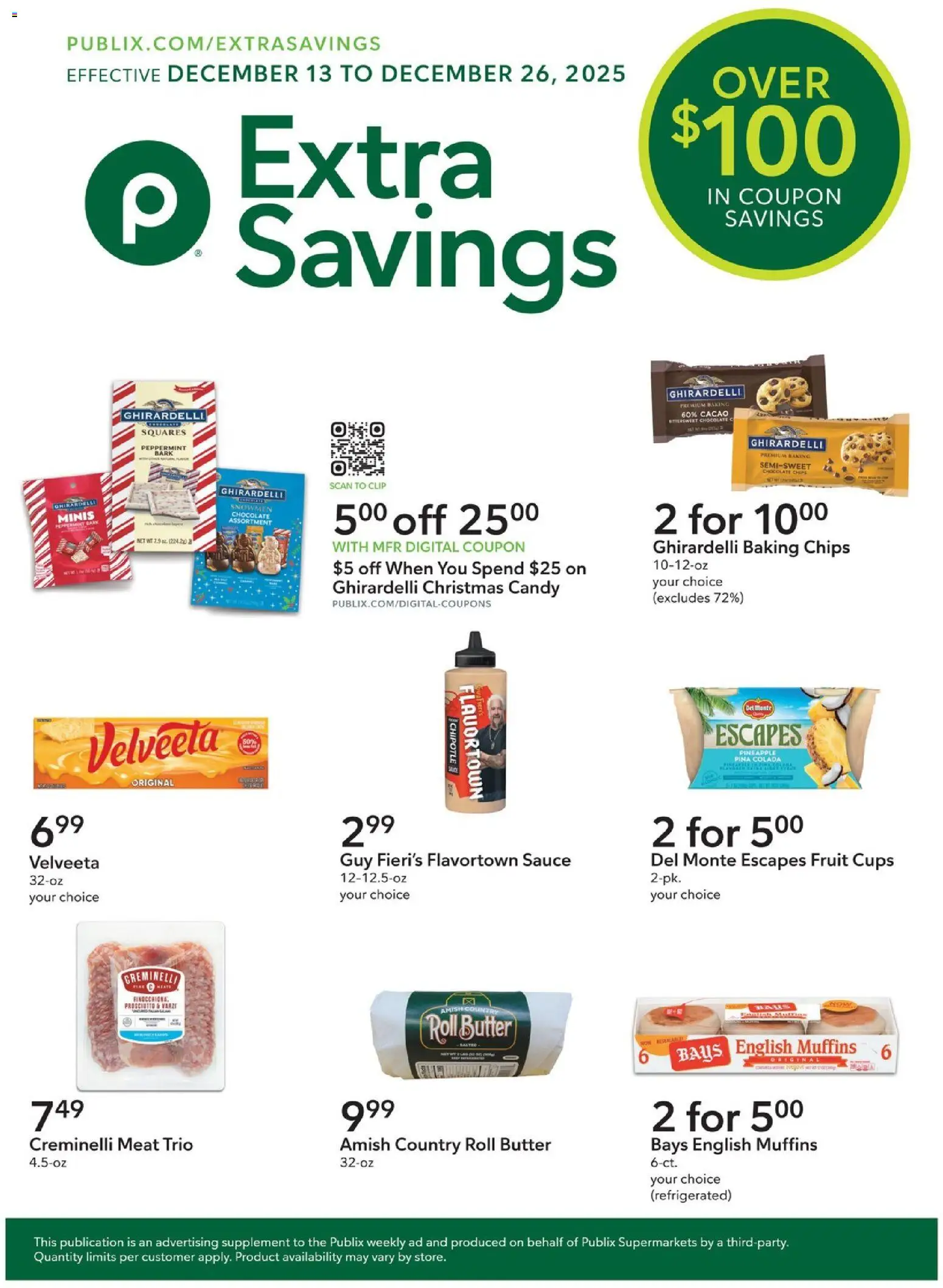 Publix Extra Savings - valid from 13.12.2025 | Page: 1 | Products: Peppermint, Pineapple, Chips, Sauce