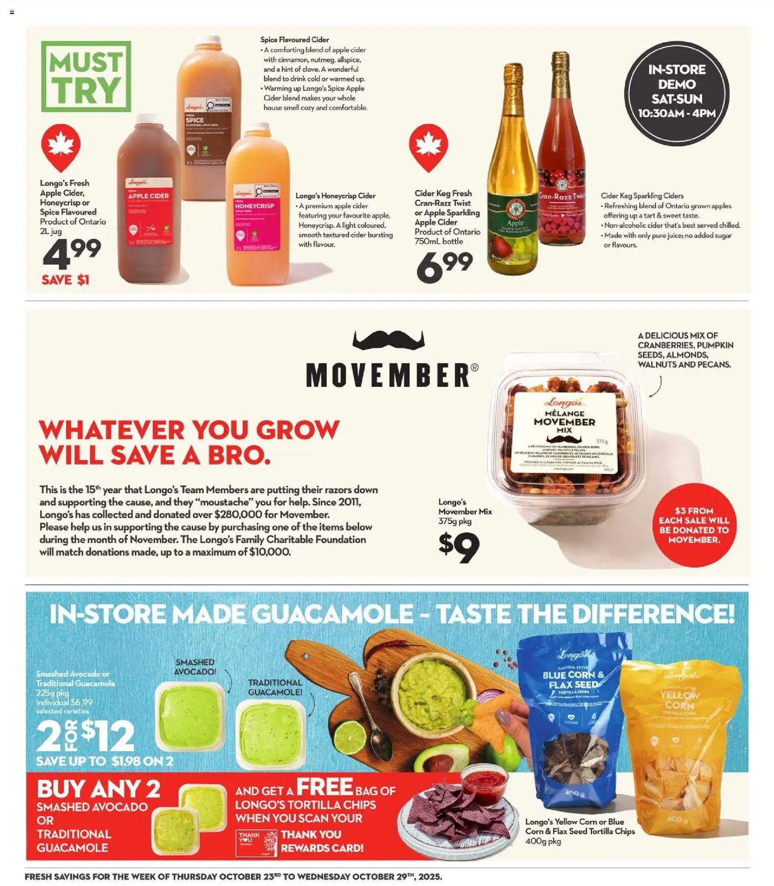 Longo's flyer valid from 23.10.2025 | Page: 14 | Products: Chips, Bag, Pumpkin, Apples