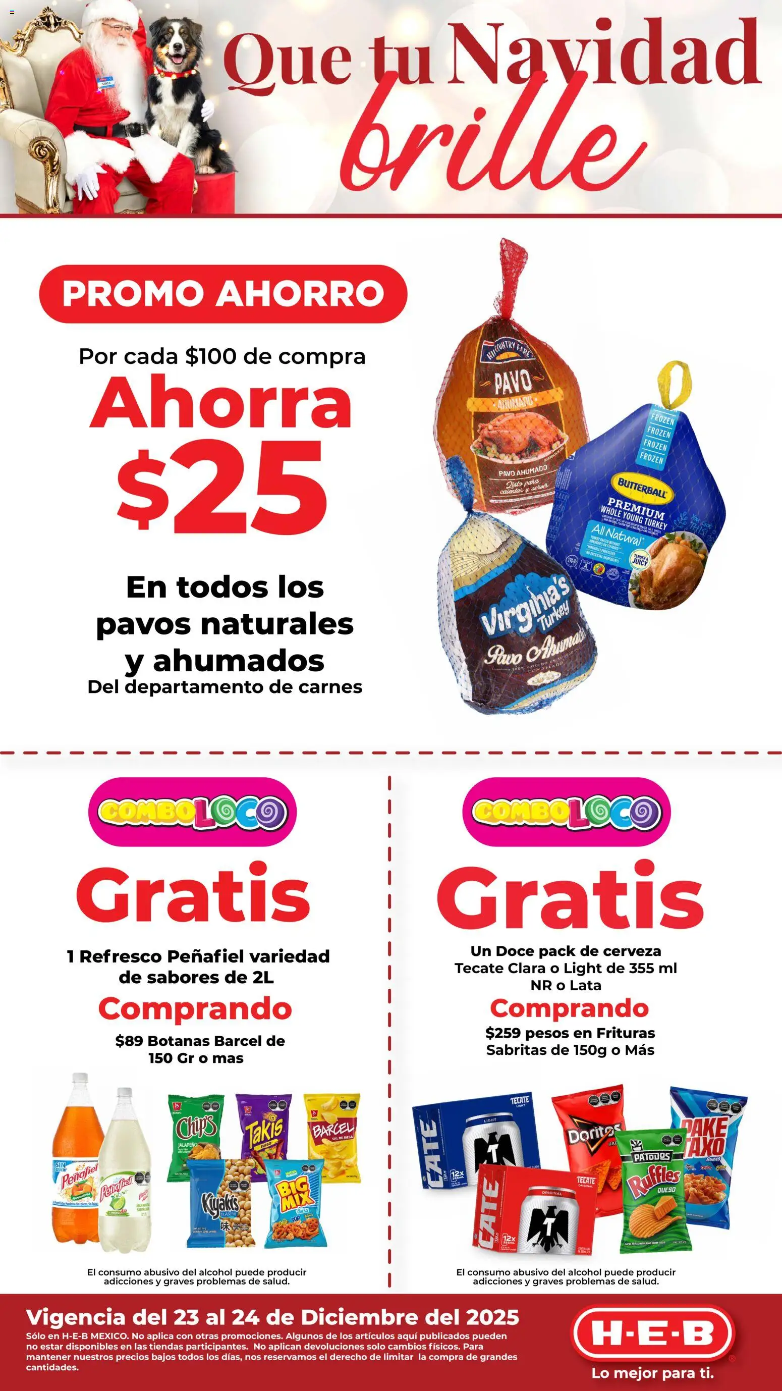 Nuevas ofertas de H-E-B válidas en toda la República Mexicana desde el 23.12.2025. ¡Encuentra las mejores ofertas en H-E-B folleto Que tu Navidad! | Página: 1 | Productos: Refresco, Queso, Cerveza, Mesa