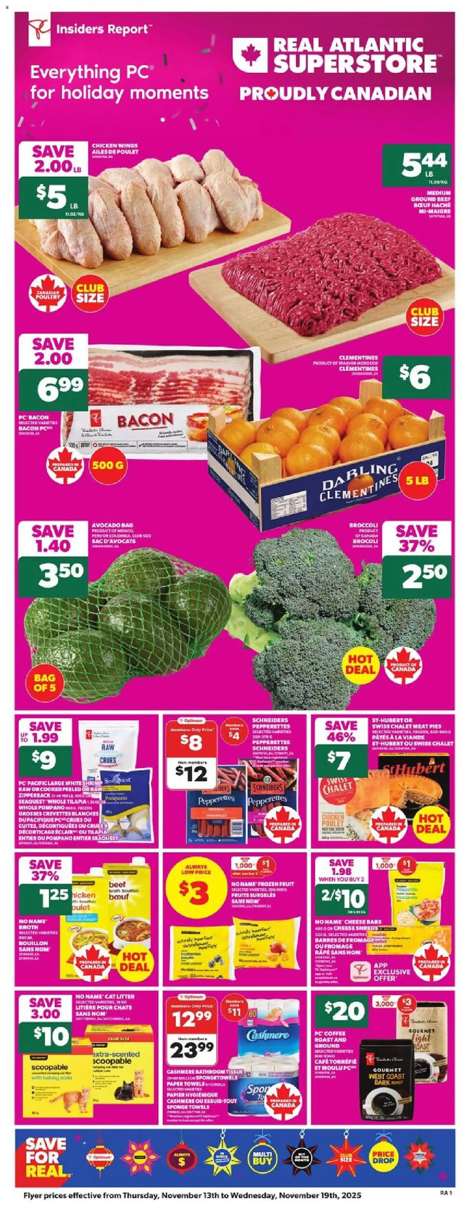 Atlantic Superstore flyer valid from 13.11.2025 | Page: 3 | Products: PC, Sponge, Cheese, Coffee