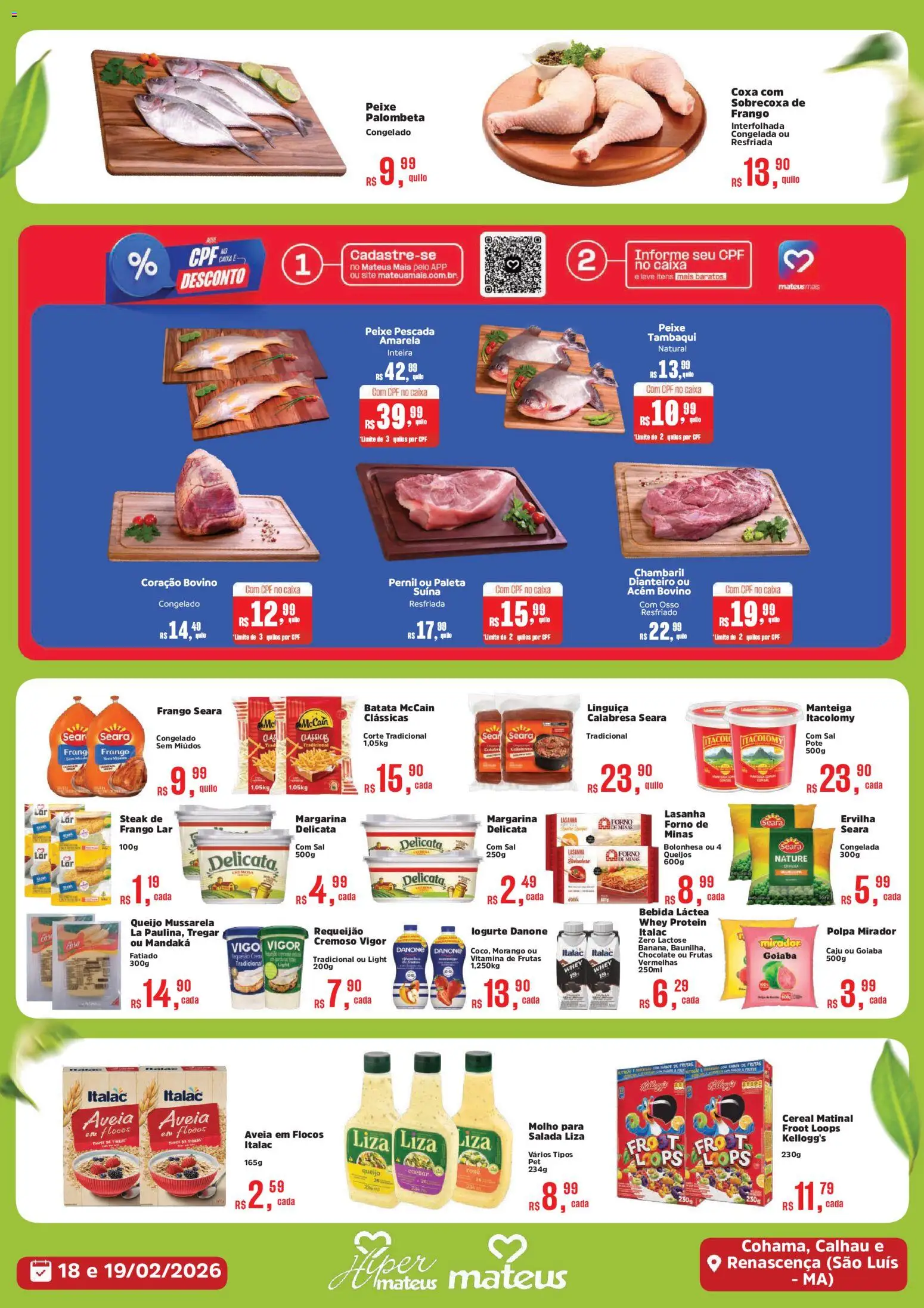 Mateus Folheto - válido de 18.02.2026 | Página: 3 | Produtos: Pernil, Salada, Whey protein, Margarina