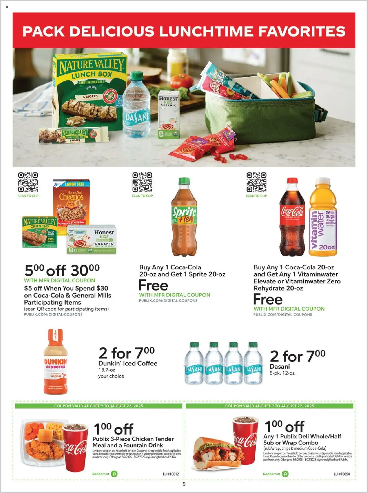 Publix Extra Savings - valid from 09.08.2025 | Page: 5 | Products: Coffee, Chips, Water, Sugar