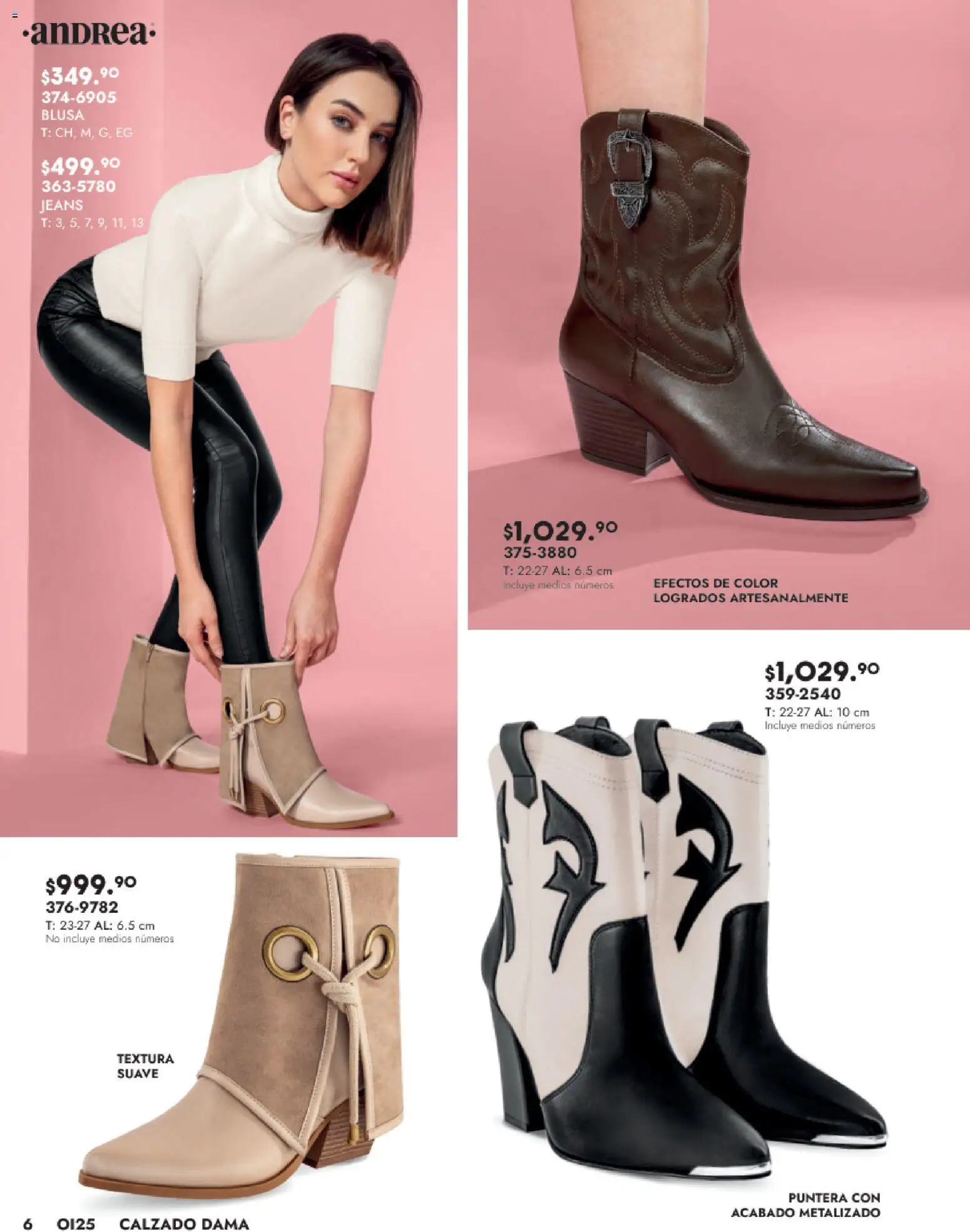 Nuevas ofertas de Andrea válidas en toda la República Mexicana desde el 24.08.2025. ¡Encuentra las mejores ofertas en Andrea - Catálogo Calzado Dama! | Página: 6 | Productos: Blusa