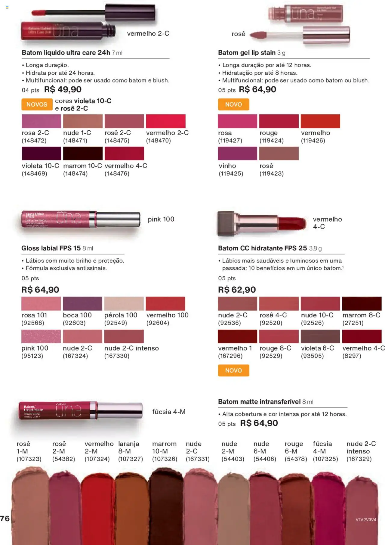 Natura Folheto - válido de 15.06.2025 | Página: 76 | Produtos: Batom, Gloss labial, Multifuncional, Vinho