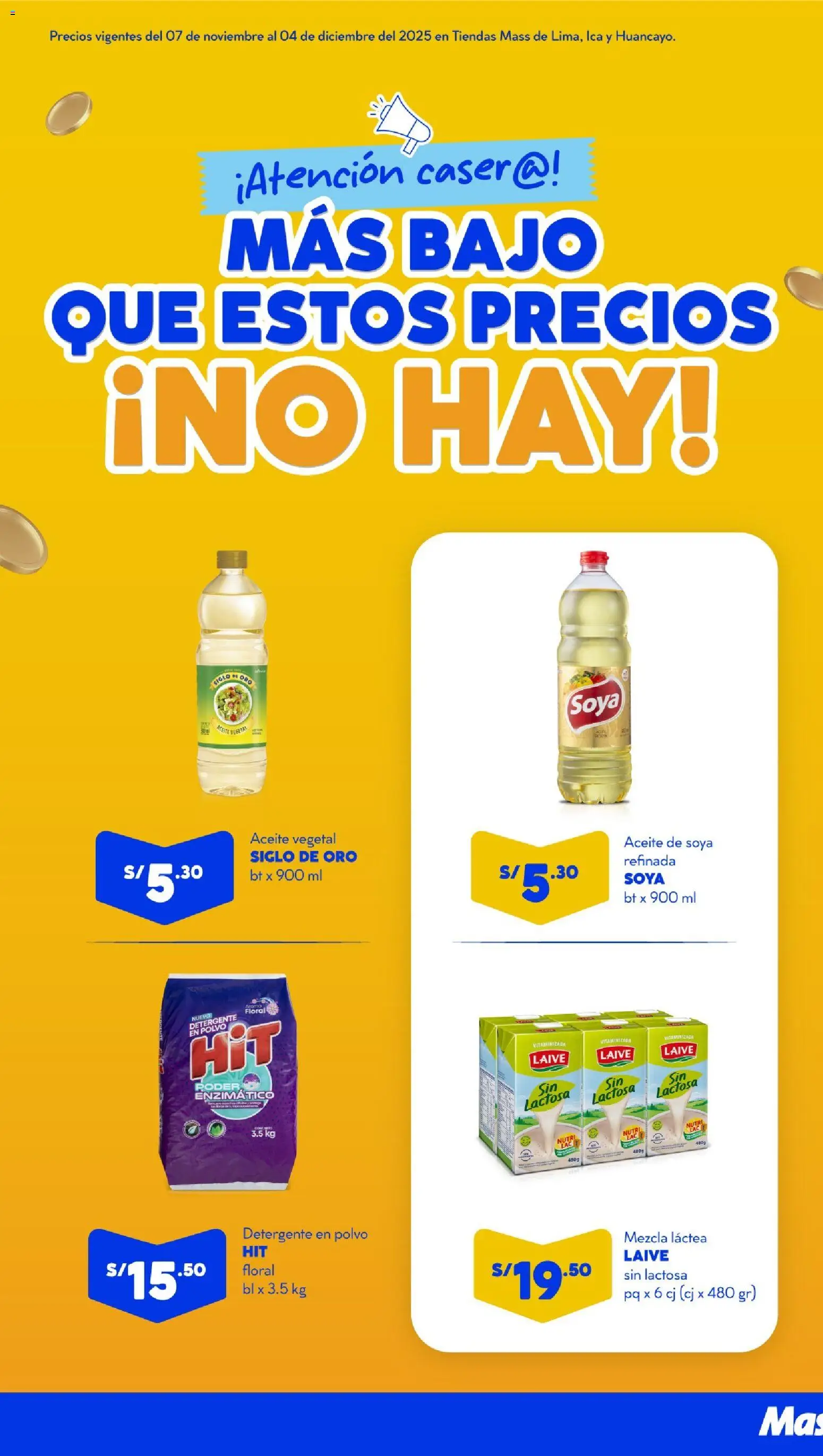 Catálogo Mass válido desde 07.11.2025 | Página: 1 | Productos: Detergente, Aceite, Polvo