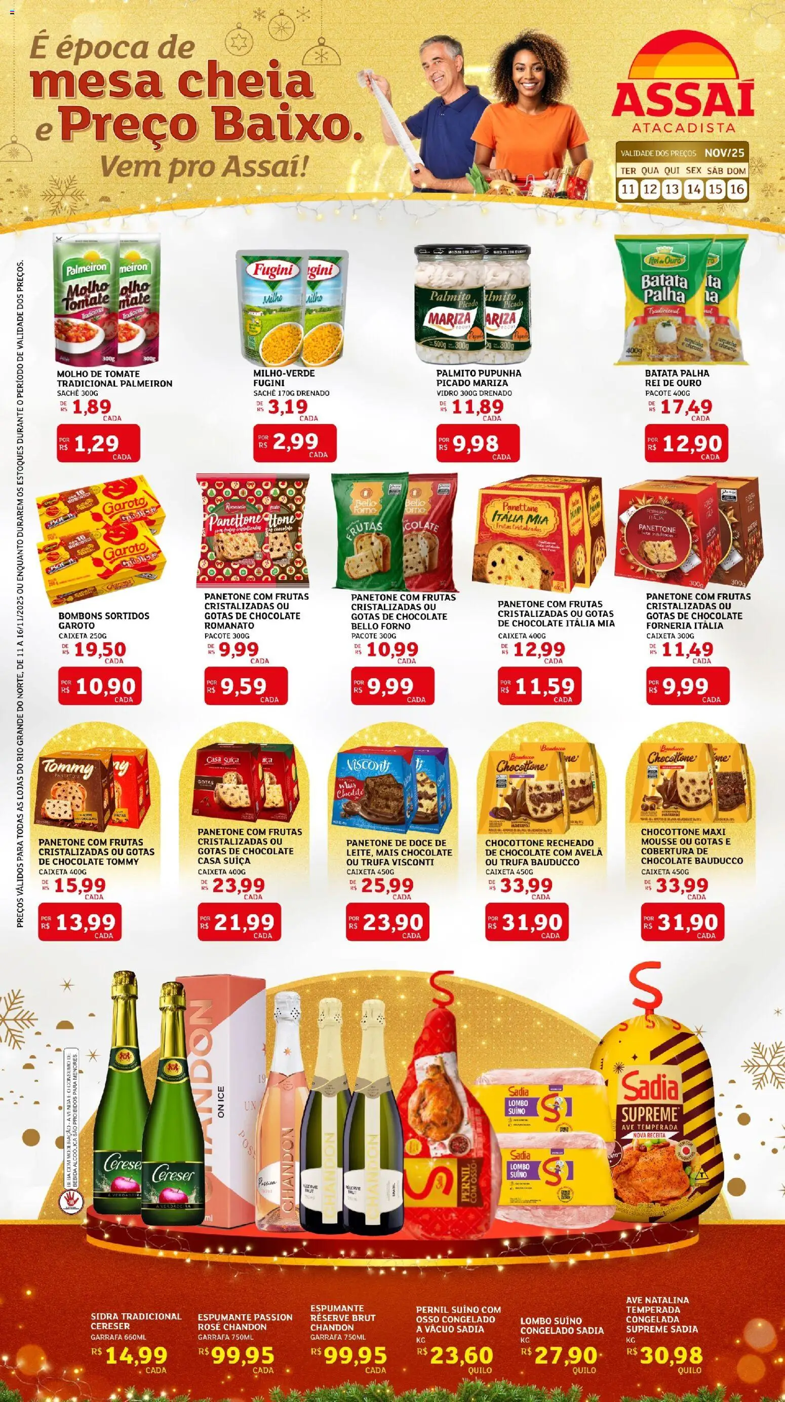 Assaí Atacadista Folheto - válido de 11.11.2025 | Página: 1 | Produtos: Pupunha, Chocolate, Frutas cristalizadas, Avelã